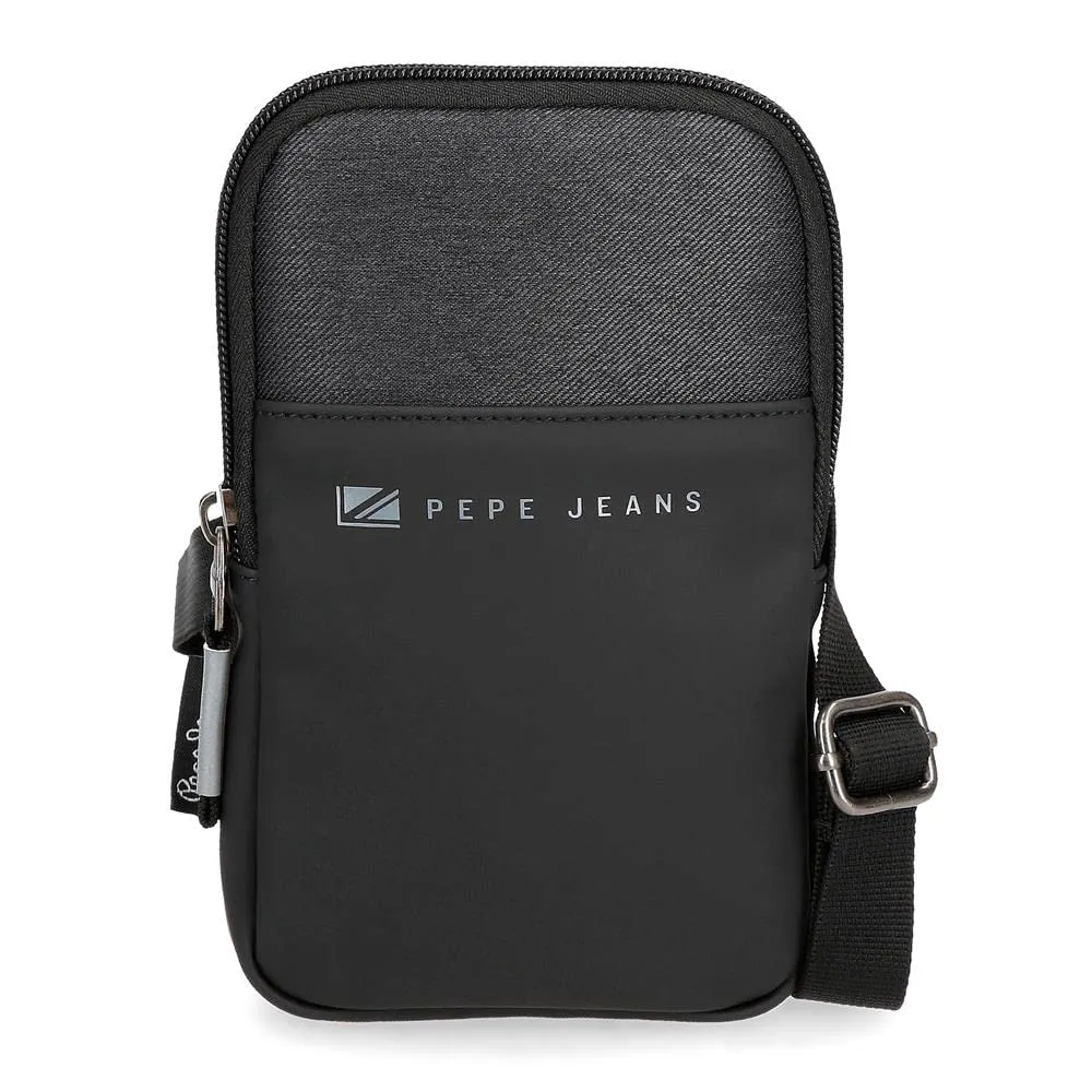 Pepe Jeans Jarvis Tracolla per cellulare nero 10,5 x 18 x 2 cm Poliestere con dettagli in finta pelle