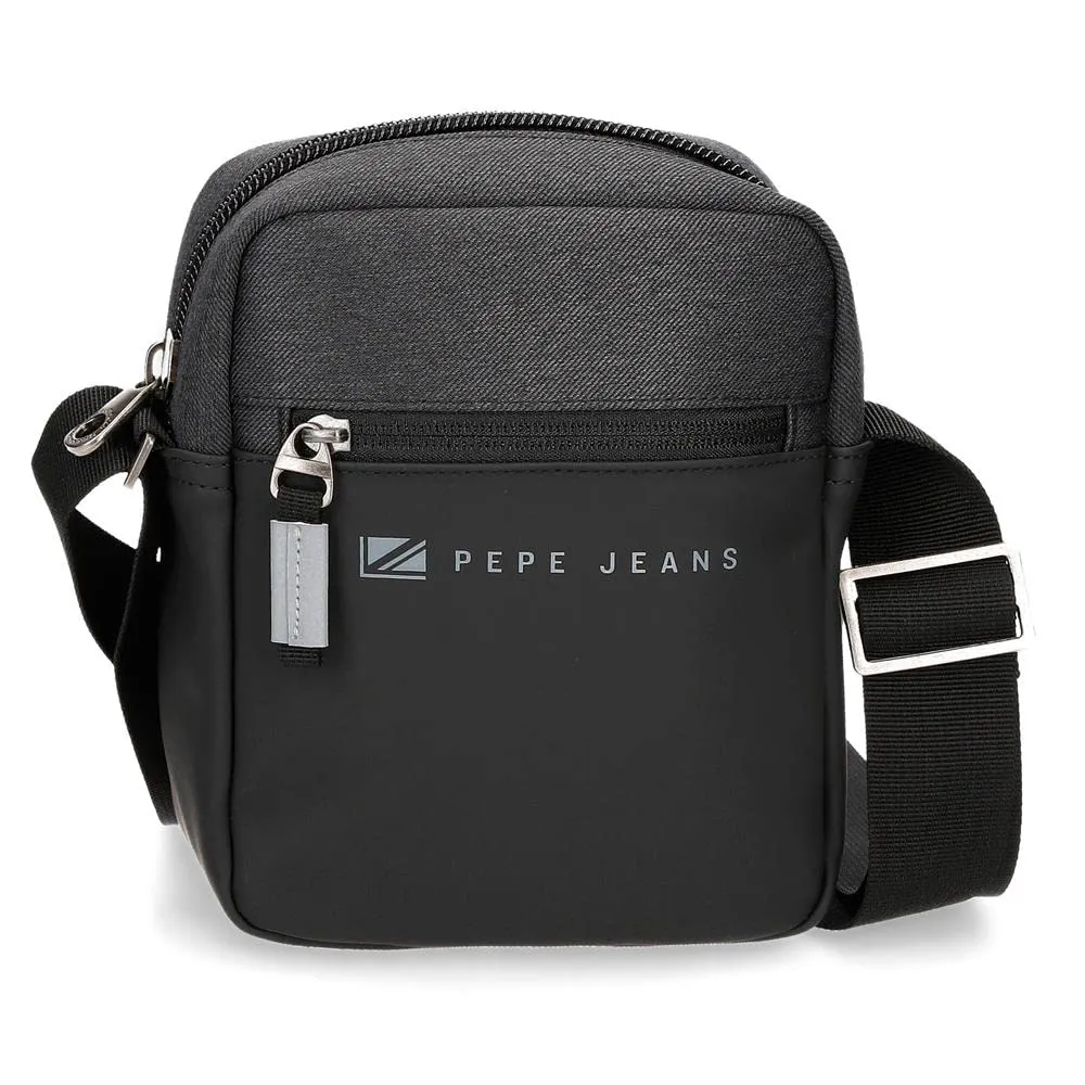 Pepe Jeans Jarvis, Borsa a Tracolla per Uomo, Nero, 15 x 19,5 x 6 cm