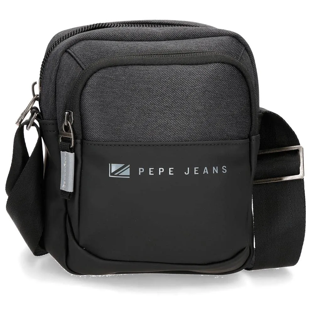 Pepe Jeans Jarvis, Equipaje Bolsa De Mensajero Hombre, Negro, 15x19.5x6 Cms