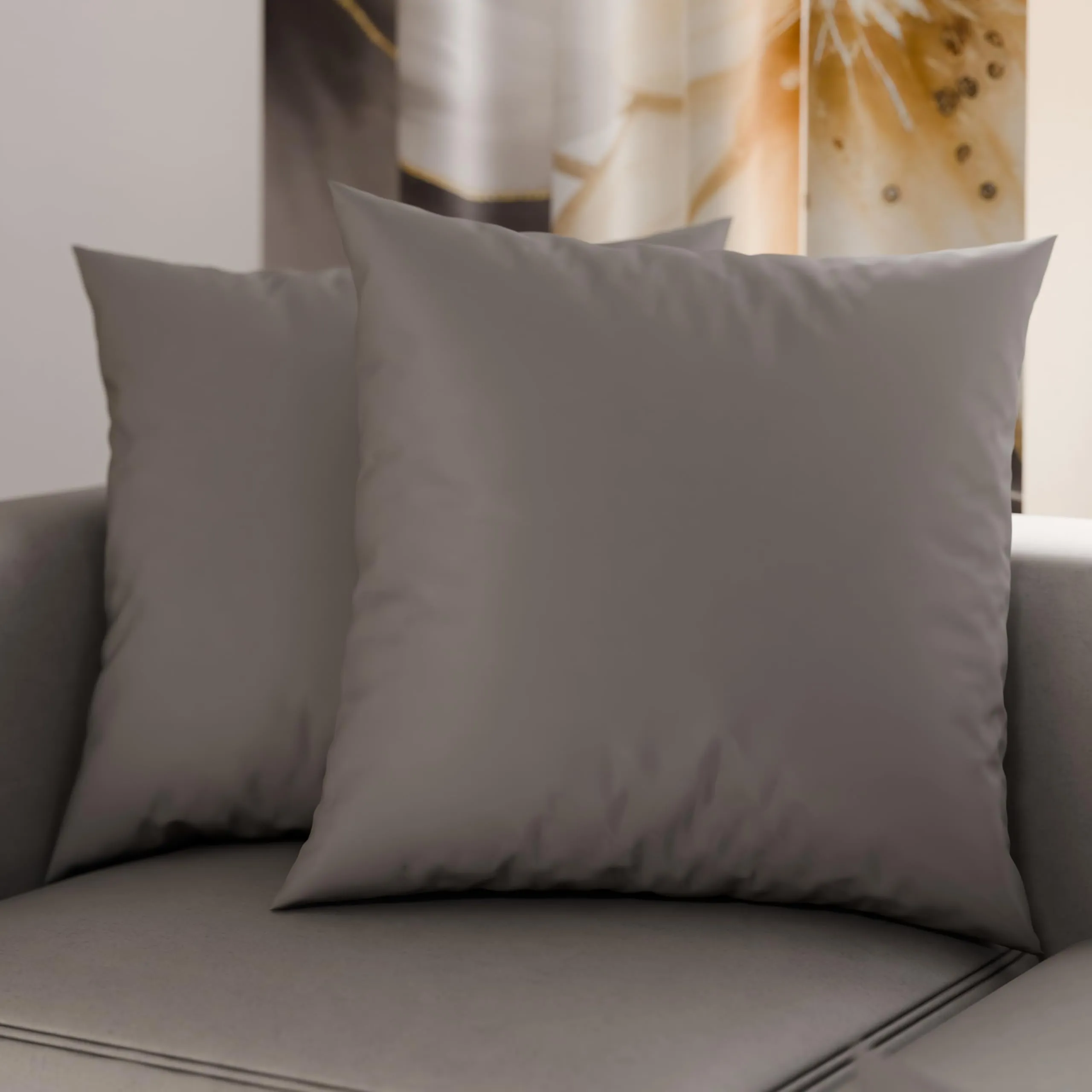 PETTI Artigiani Italiani - Coppia di Federe Cuscino 40x40 cm in Microfibra, Cuscini Arredo Camera da Letto, Divano, Set 2 Fodere Copricuscino, Federa Tinta Unita Grigio, 100% Made in Italy