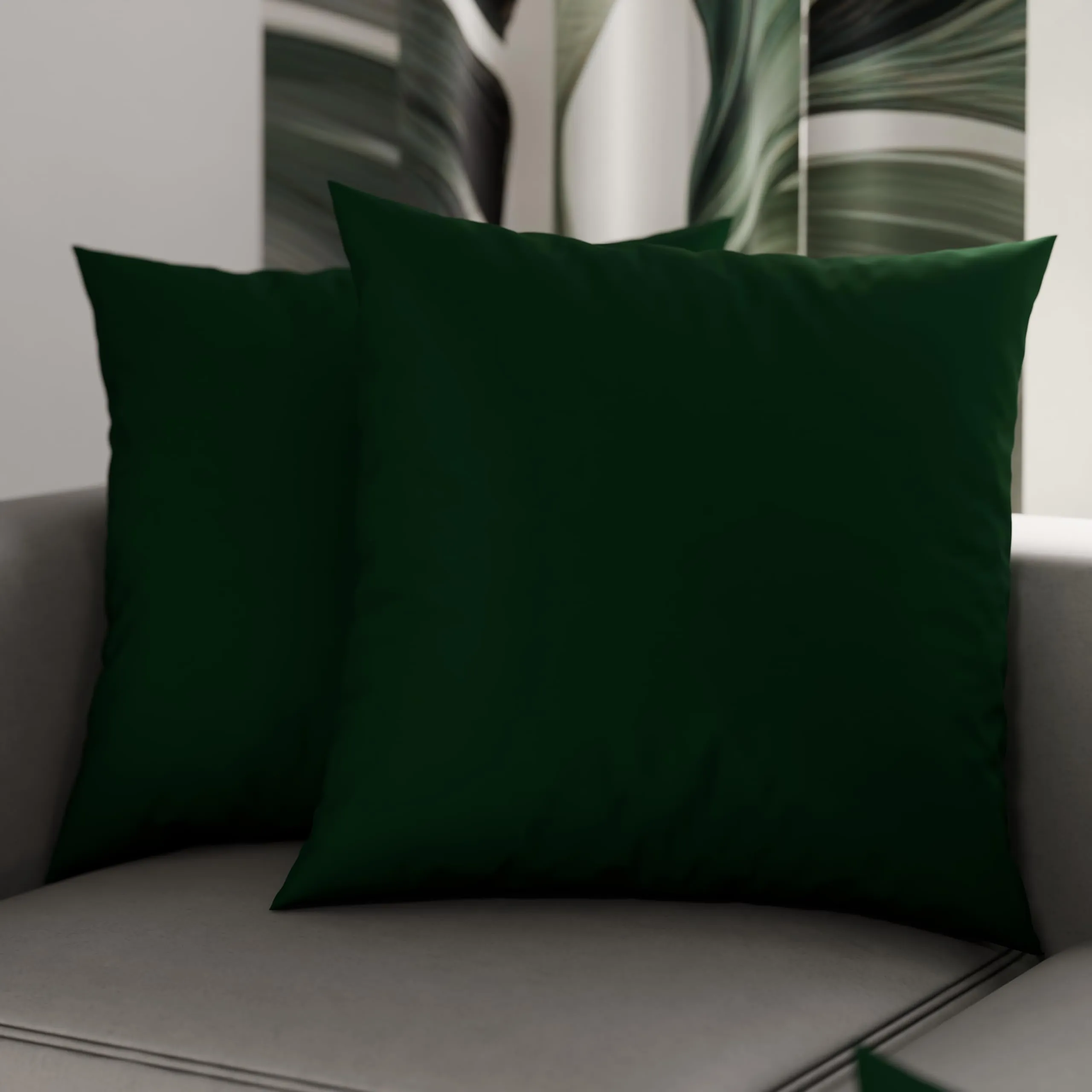 PETTI Artigiani Italiani - Coppia di Federe Cuscino 50x50 cm in Microfibra, Cuscini Arredo Camera da Letto, Divano, Set 2 Fodere Copricuscino, Federa Tinta Unita Verde, 100% Made in Italy