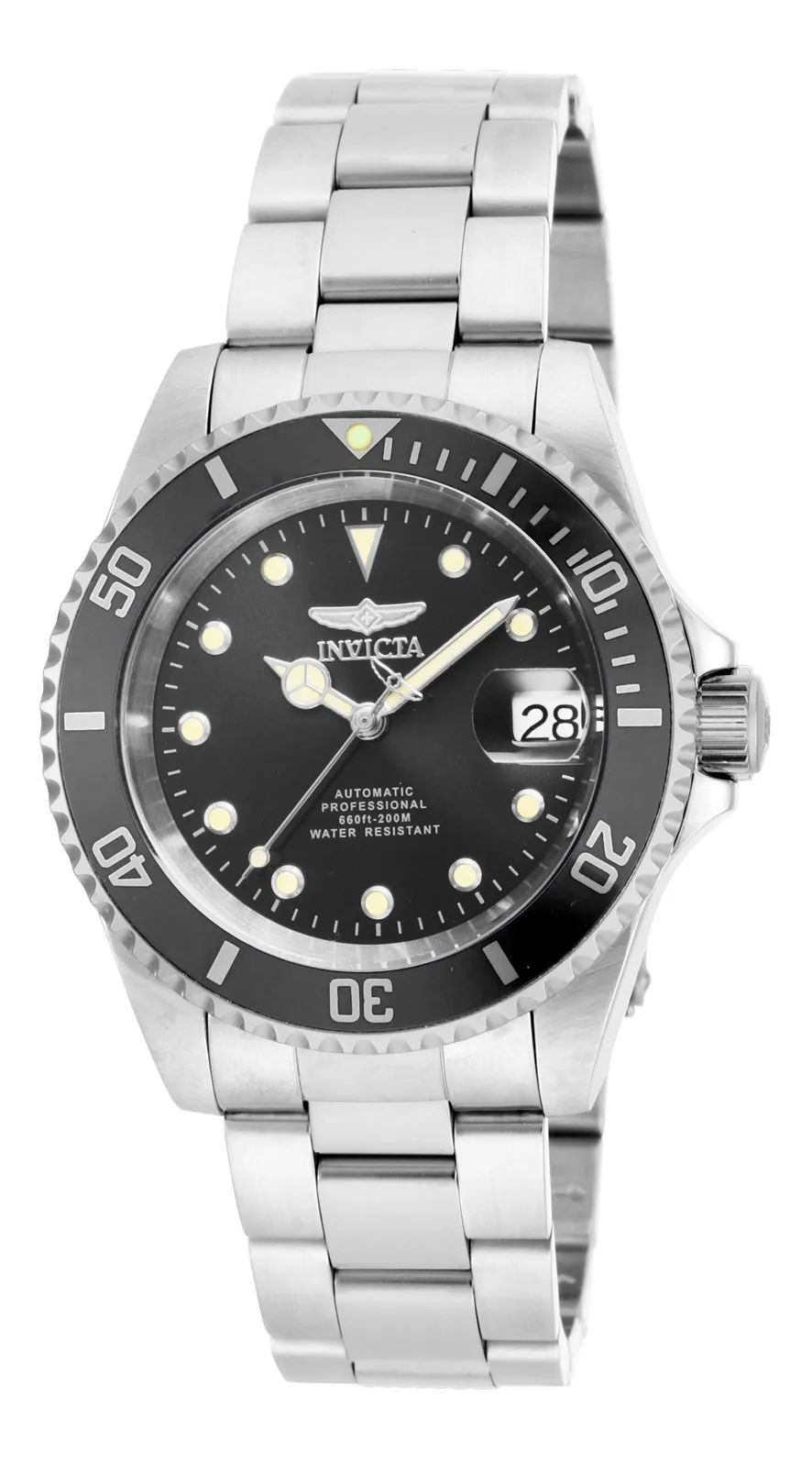 Invicta Pro Diver - Orologio da uomo in acciaio inossidabile con movimento automatico - 40 mm, Grigio / Argento
