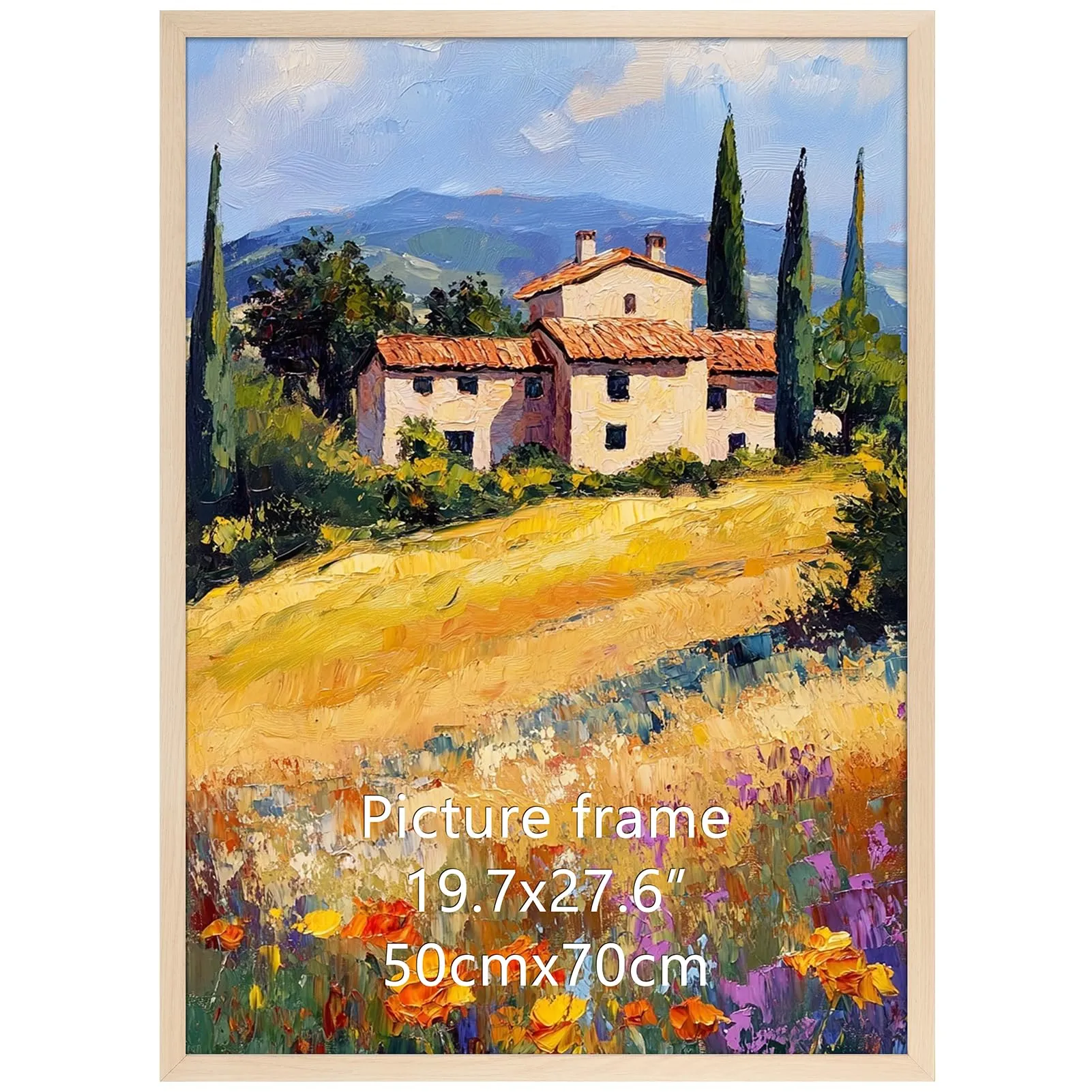 Ditwis Cornice 50x70 Color Naturale, Alluminio Cornice per Poster, Foto, Opere d'Arte e Puzzle 70x50 cm, Porta Poster da Parete per Casa, Ufficio e Gallerie