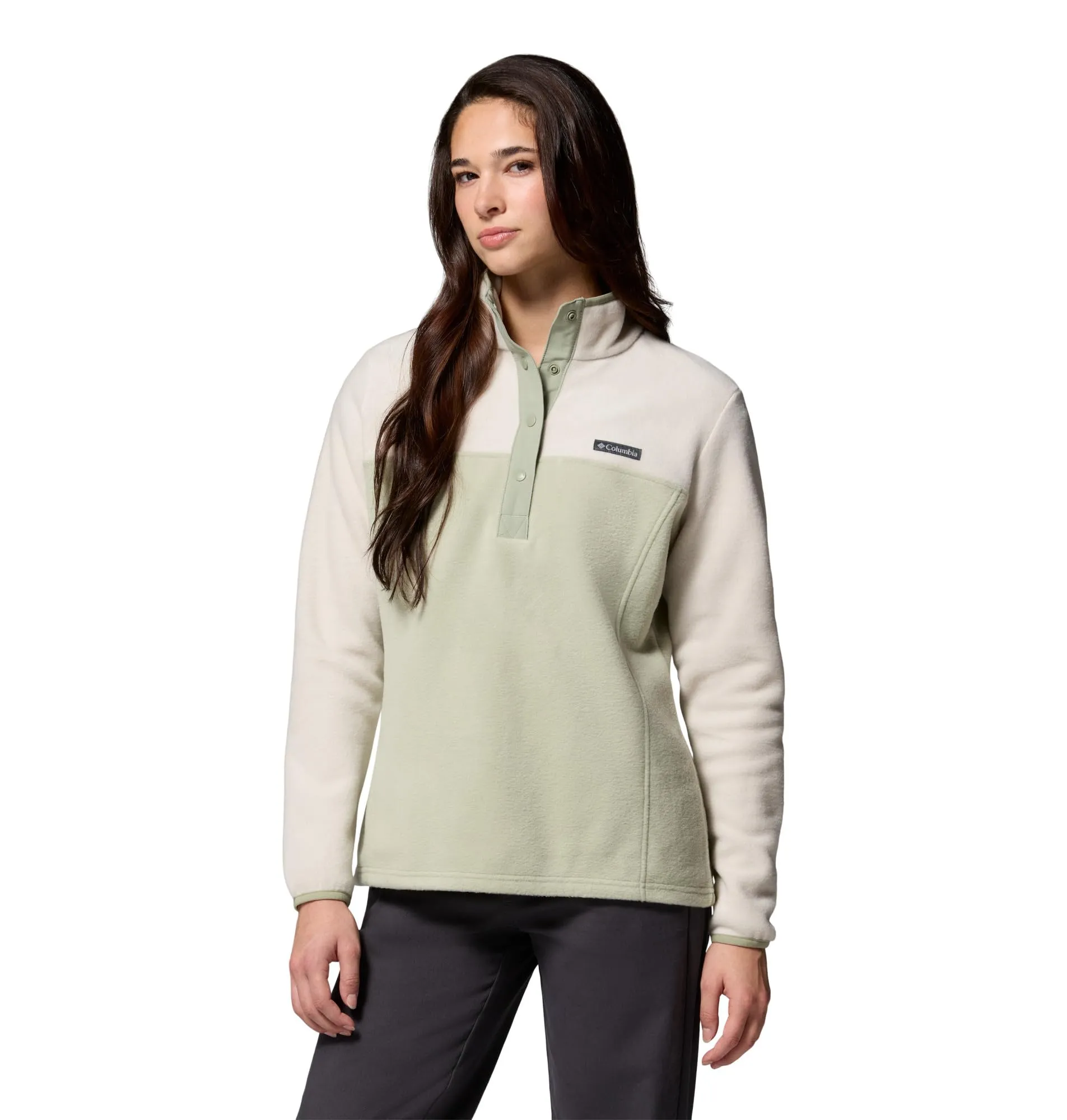Columbia Benton Springs 1/2 Snap Pull Over 2, Pile Pull Over, Safari/Dark Stone, S