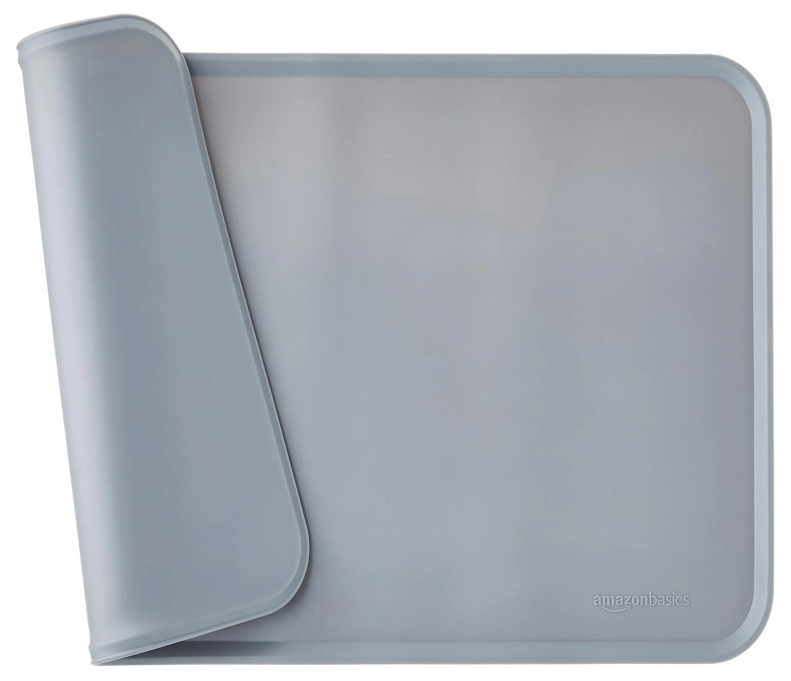 Amazon Basics tappetino sottociotola per animali domestici, impermeabile, in silicone - 47 x 29 cm, Grigio, Tinta unita