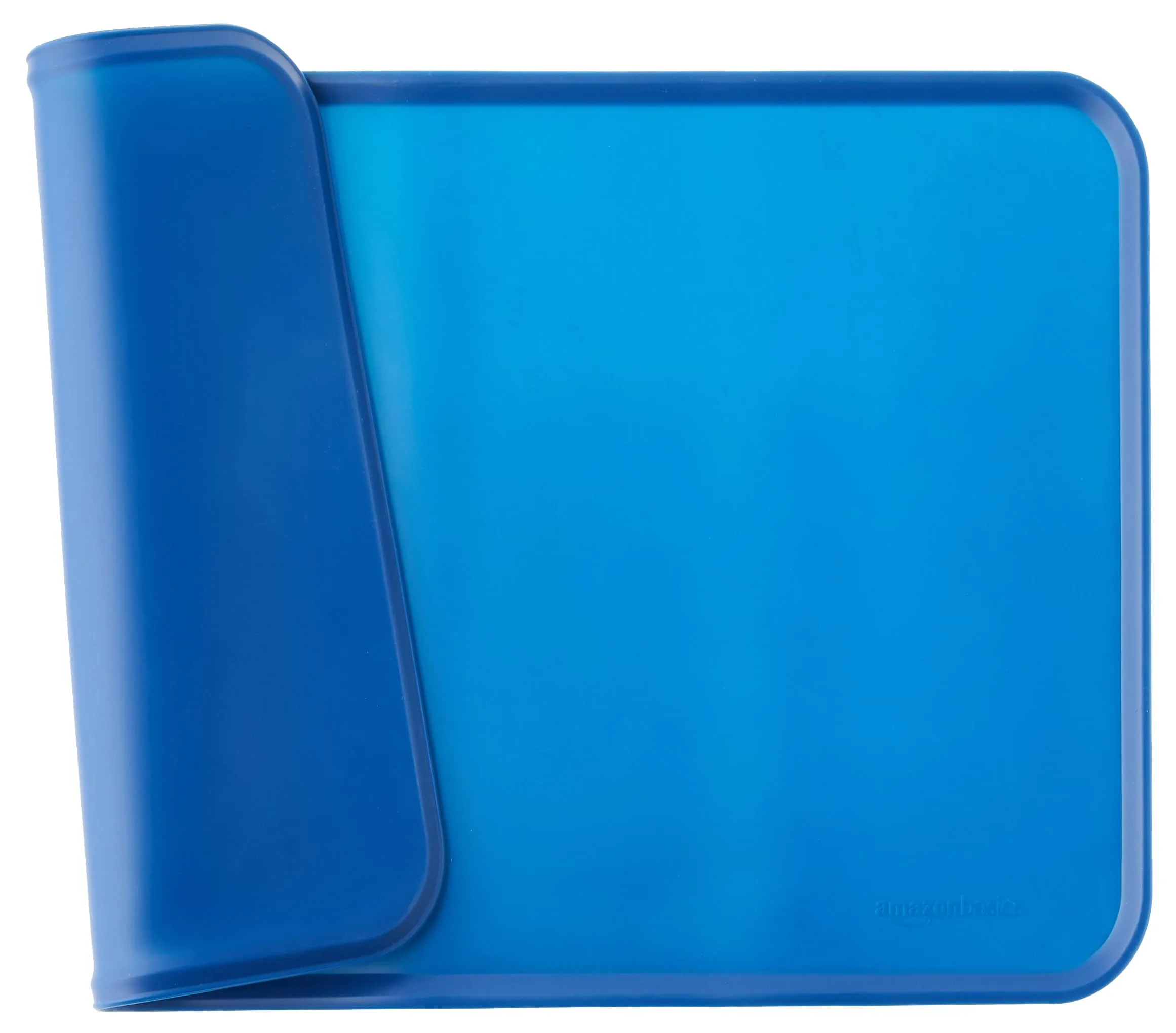 Amazon Basics tappetino sottociotola per animali domestici, impermeabile, in silicone - 47 x 29 cm, Blu, Tinta unita
