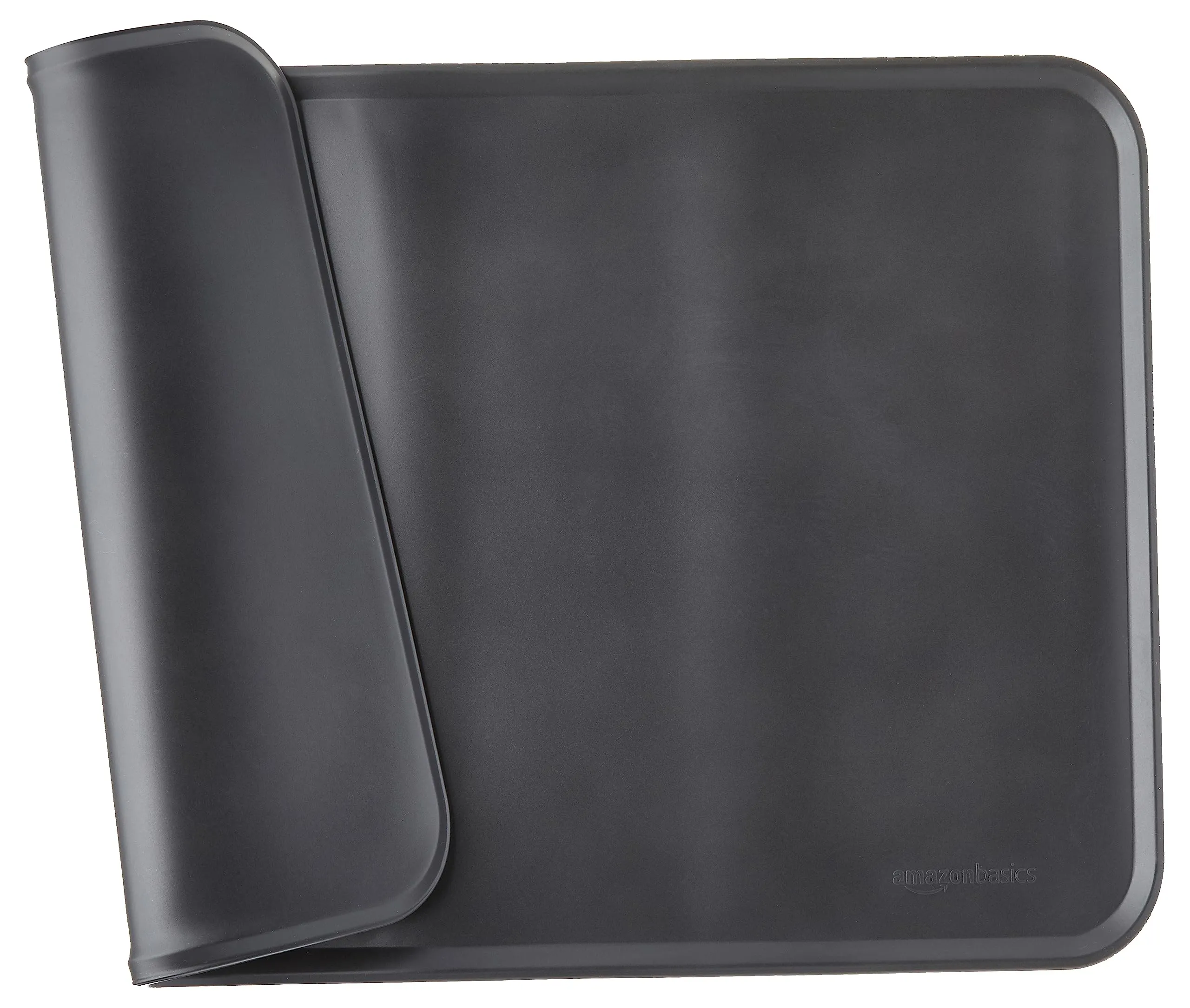 Amazon Basics tappetino sottociotola per animali domestici, impermeabile, in silicone - 47 x 29 cm, Nero, Tinta unita