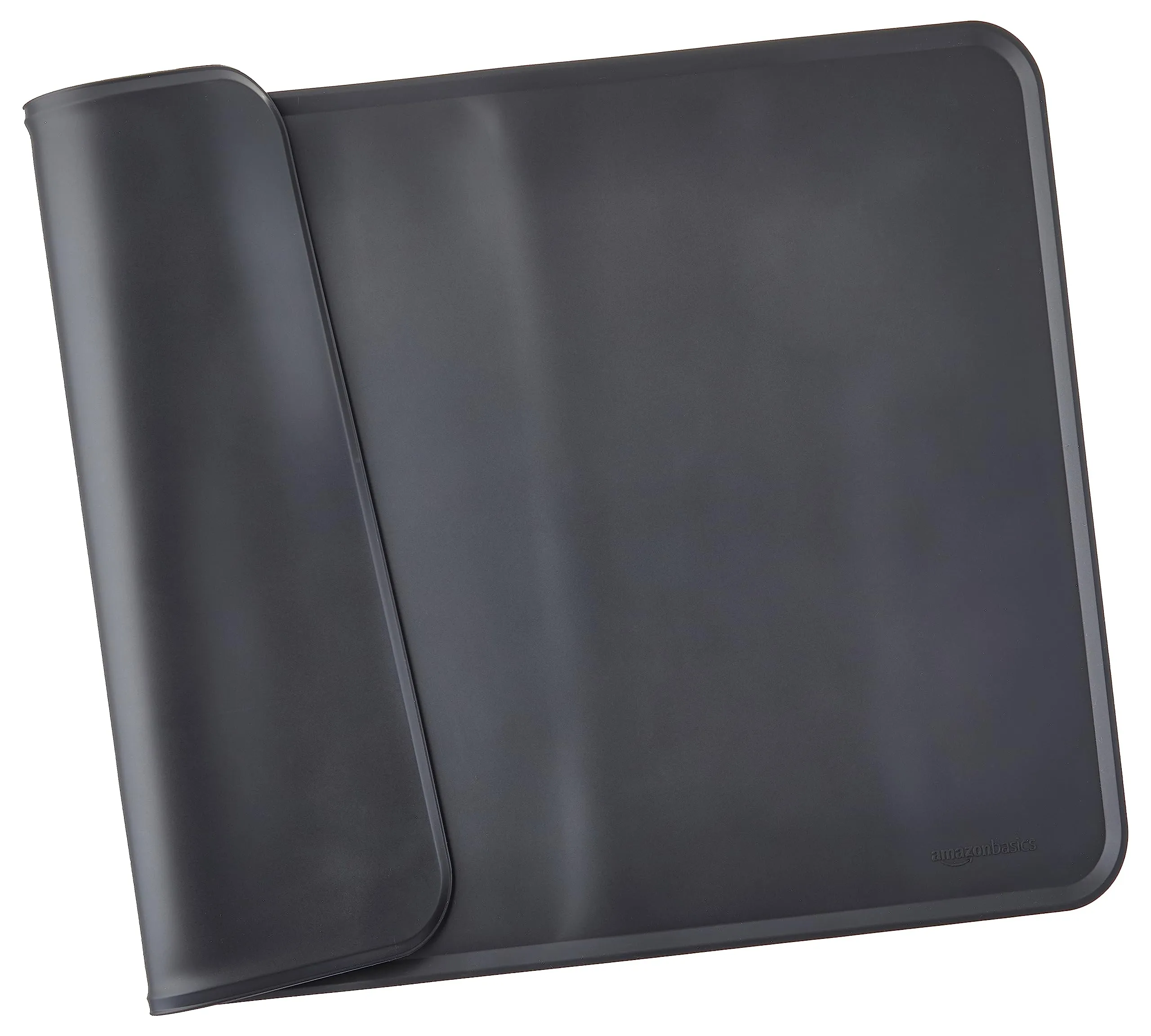 Amazon Basics tappetino sottociotola per animali domestici, impermeabile, in silicone - 61 x 41 cm, Nero, Tinta unita
