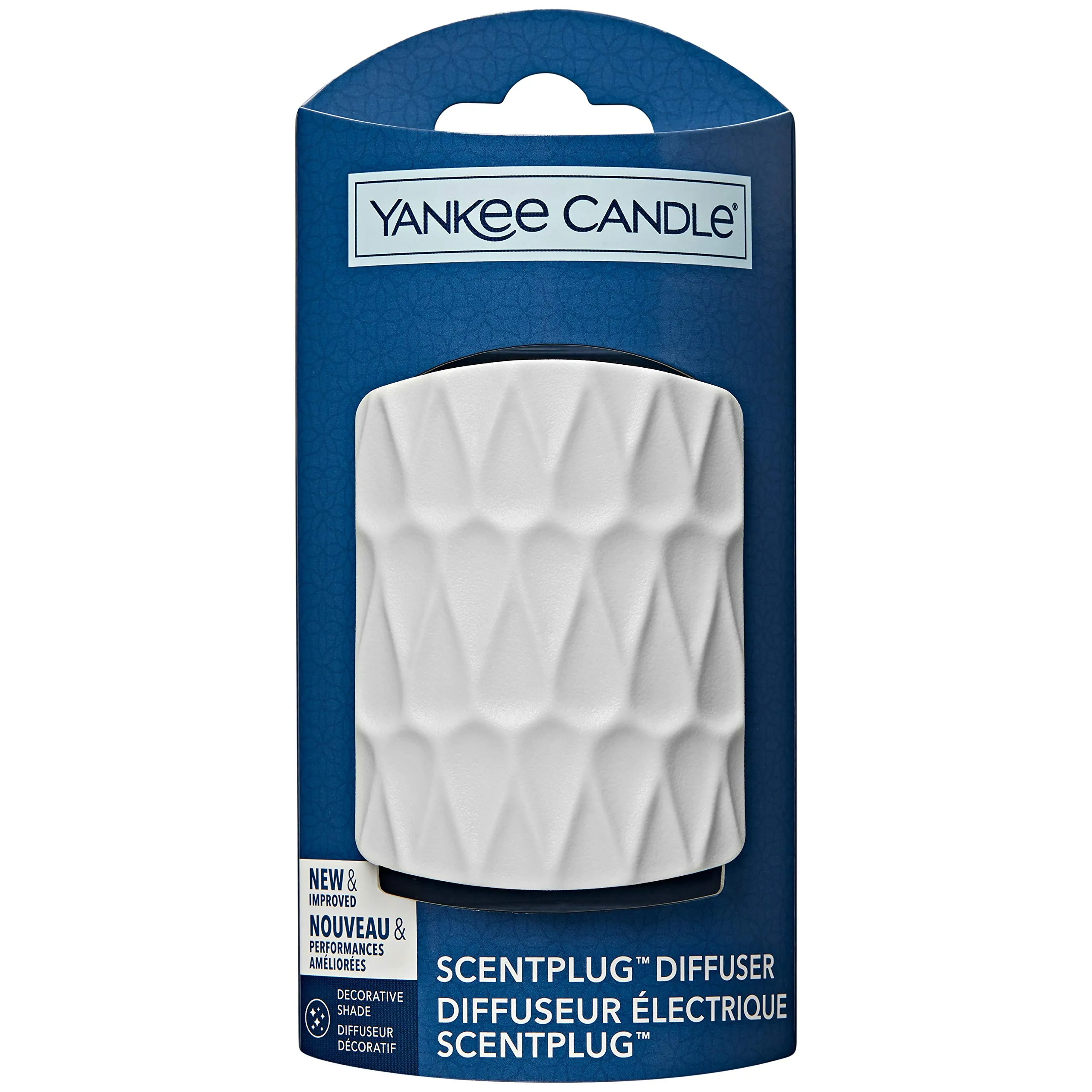 Yankee Candle diffusore ScentPlug | Base per profumatore d'ambiente elettrico | Motivo decorativo grafico bianco | Spina UE a 2 poli
