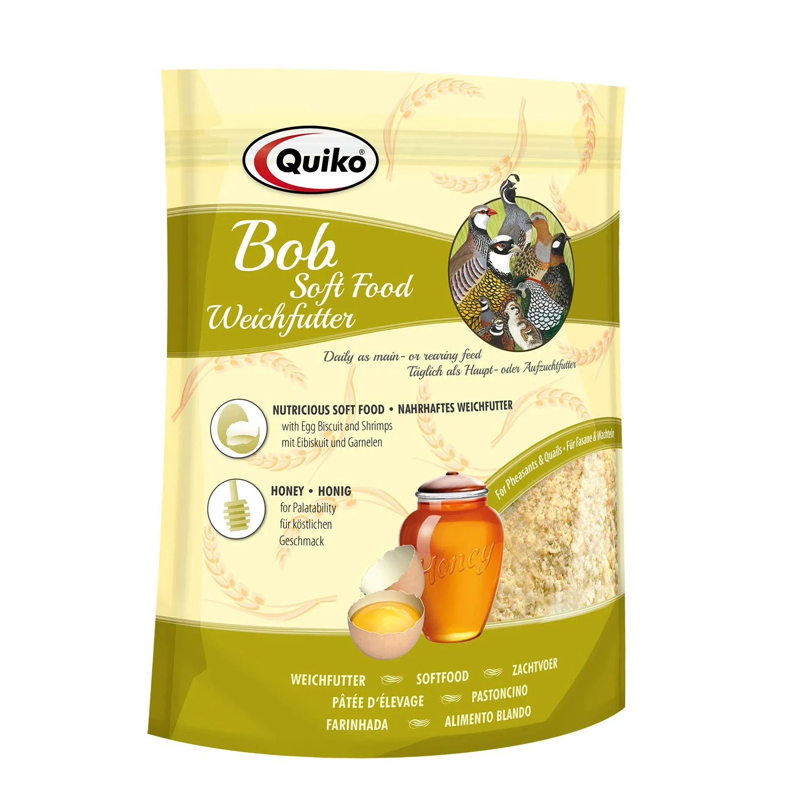 Quiko Bob 1kg mangime morbido per quaglie, fagiani, vari tipi di polli e uccelli di terra