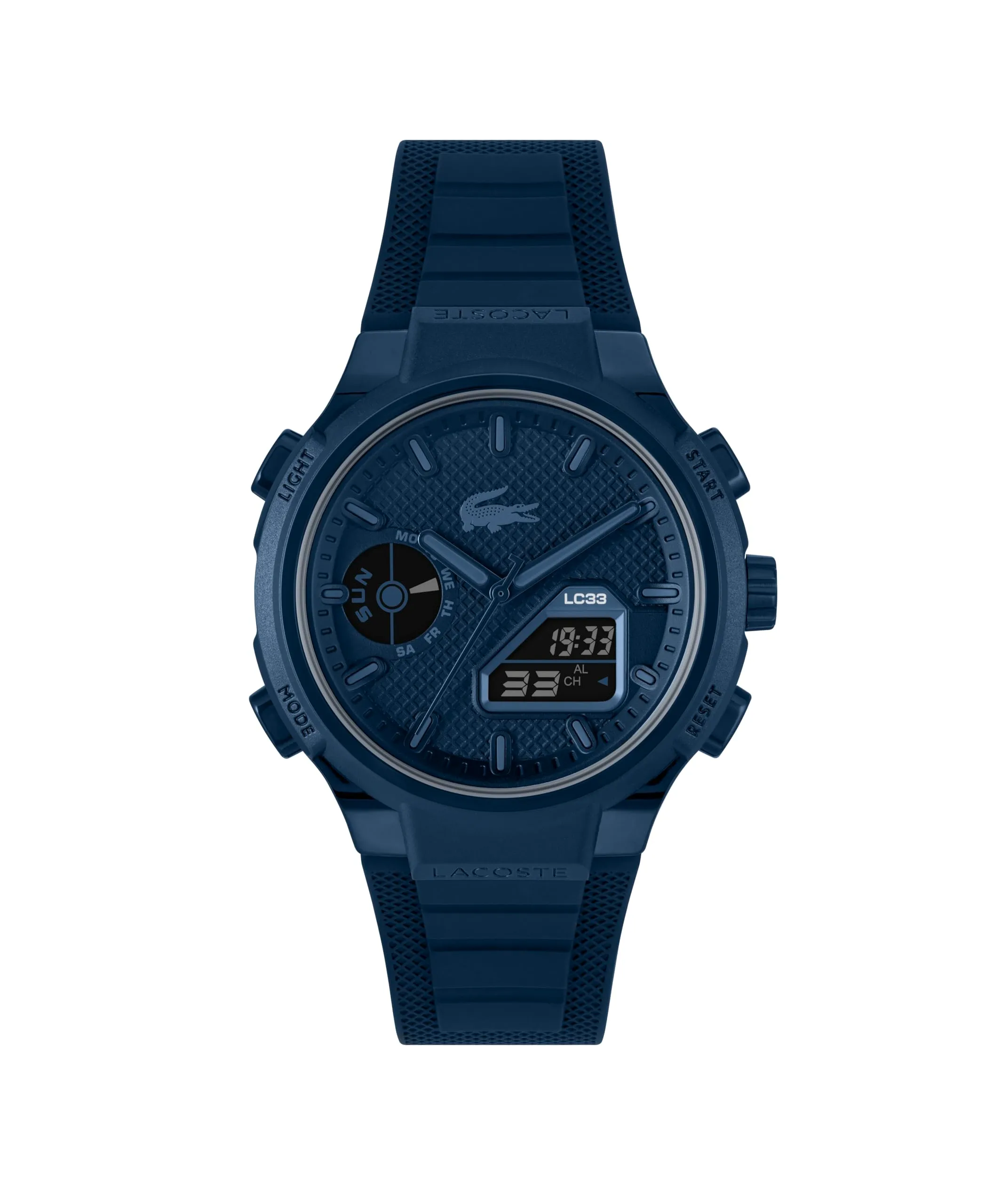 Lacoste Orologio Quarzo Multifunzione Analogico-Digitale da Uomo Collezione LC33 con Cinturino in Silicone Blu Navy - 2011448