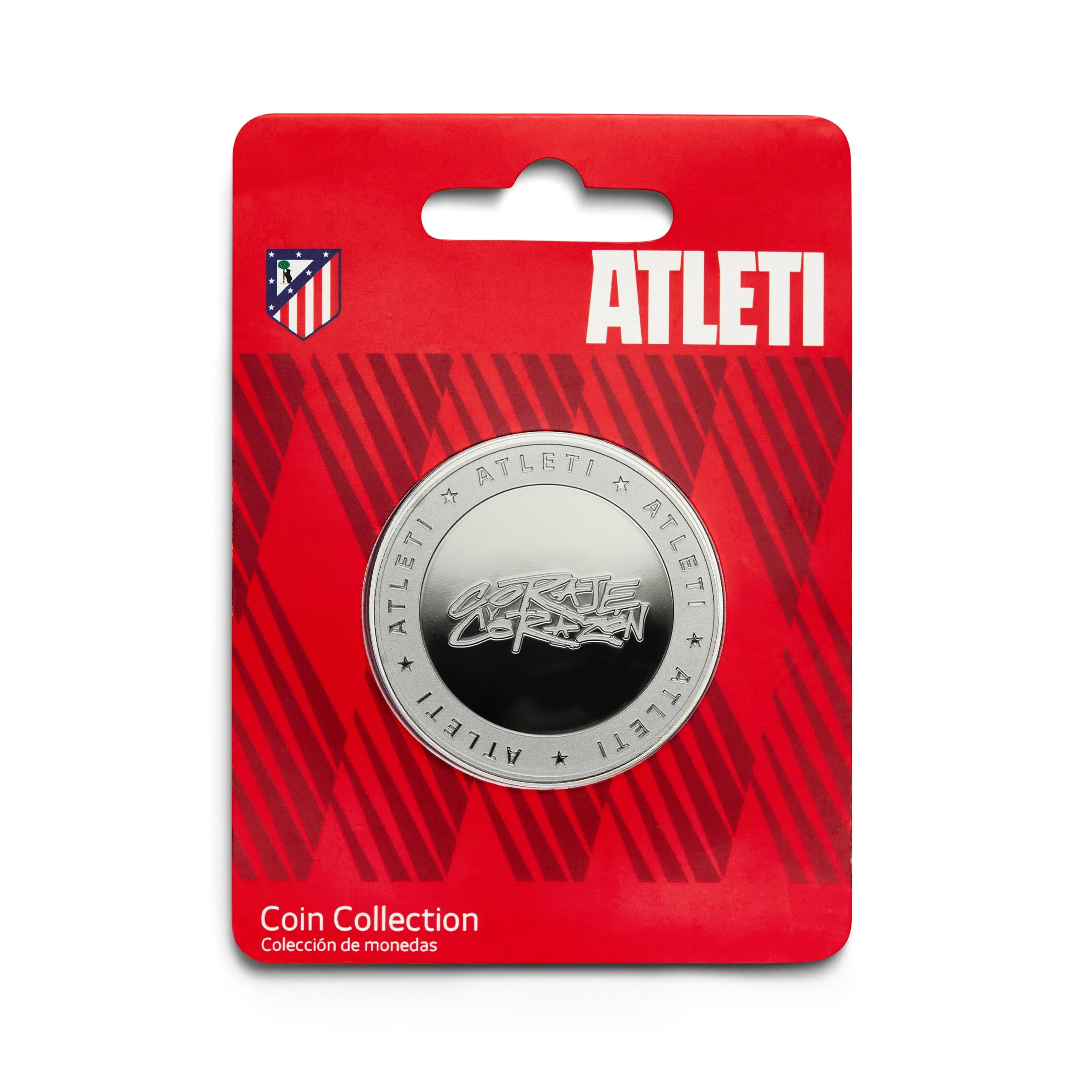 MOCIWORLD Atlético de Madrid, Edizione Speciale con Stemma e iscrizione Coraggio e Cuore, Edizione da Collezione, Nichel, Licenza Ufficiale
