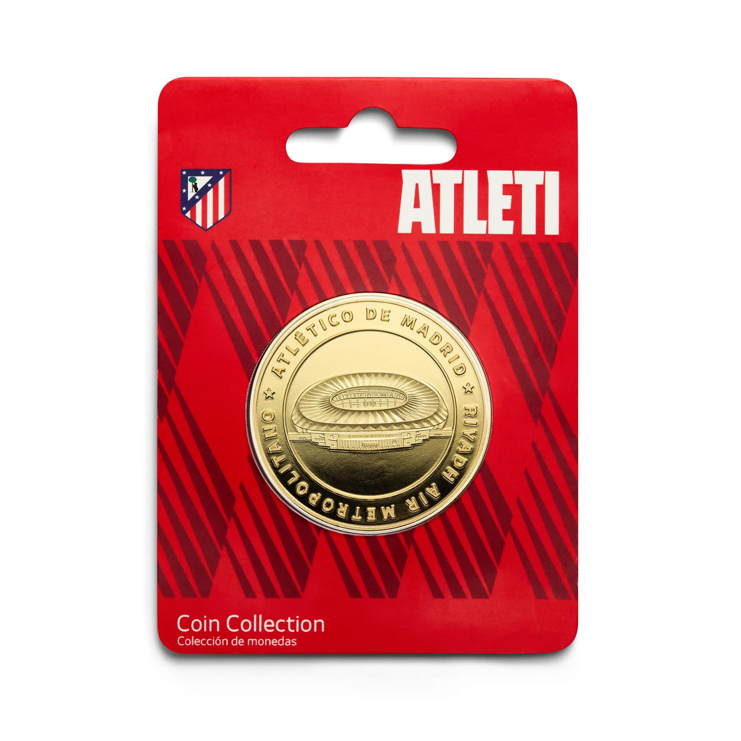 MOCIWORLD Atlético de Madrid, Edizione Speciale, Armi & Stadio, Riyadh Air Metropolitano, Giocattolo da Collezione, Oro, Licenza Ufficiale