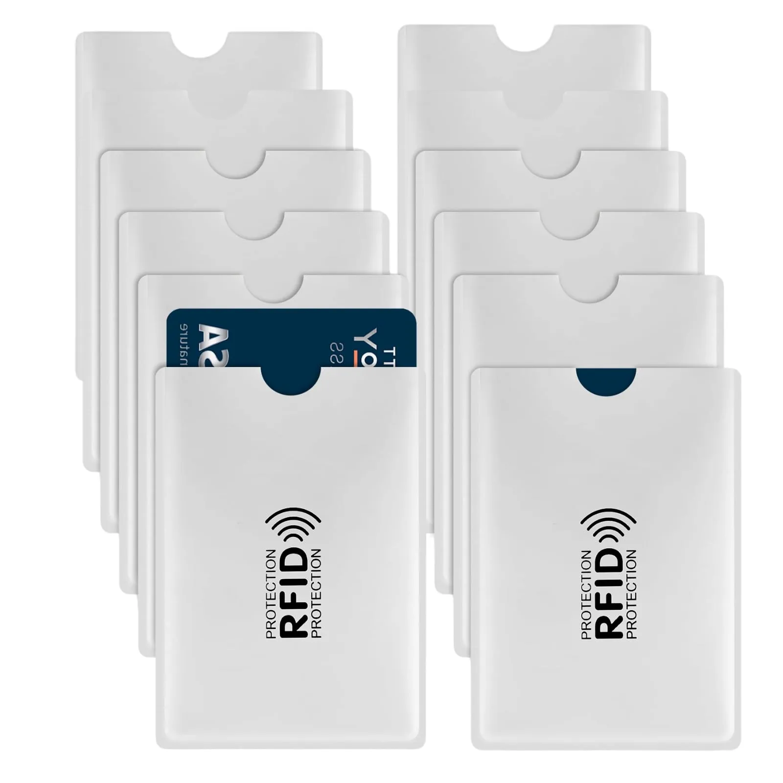 DiULi Porta carte RFID 10 pezzi, maniche colorate anti-furto NFC, 12 pezzi