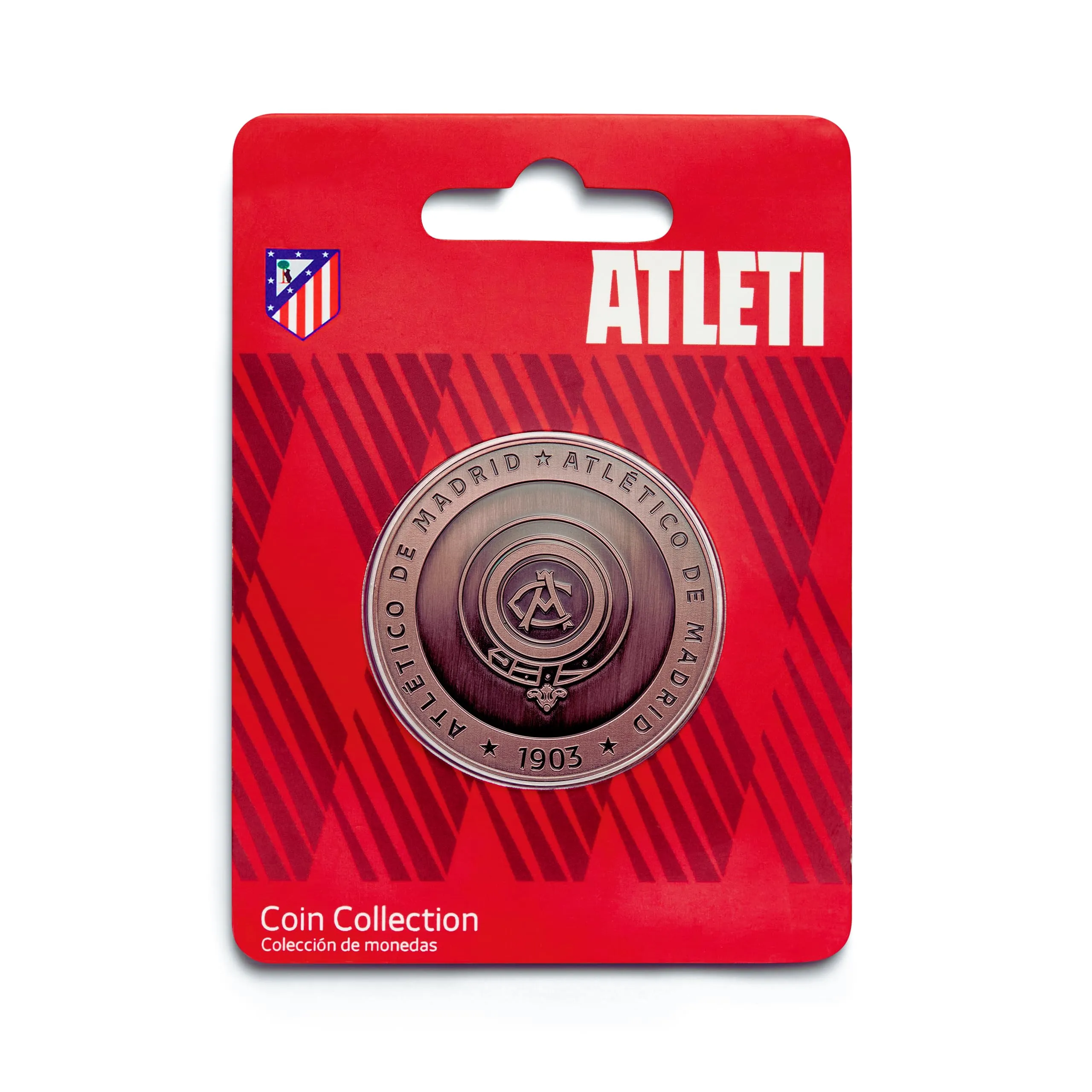 MOCIWORLD Atlético de Madrid – Edizione Speciale con Vecchio Stemma e Nuovo Stemma – Collezionista – Bronzo – Prodotto con Licenza Ufficiale