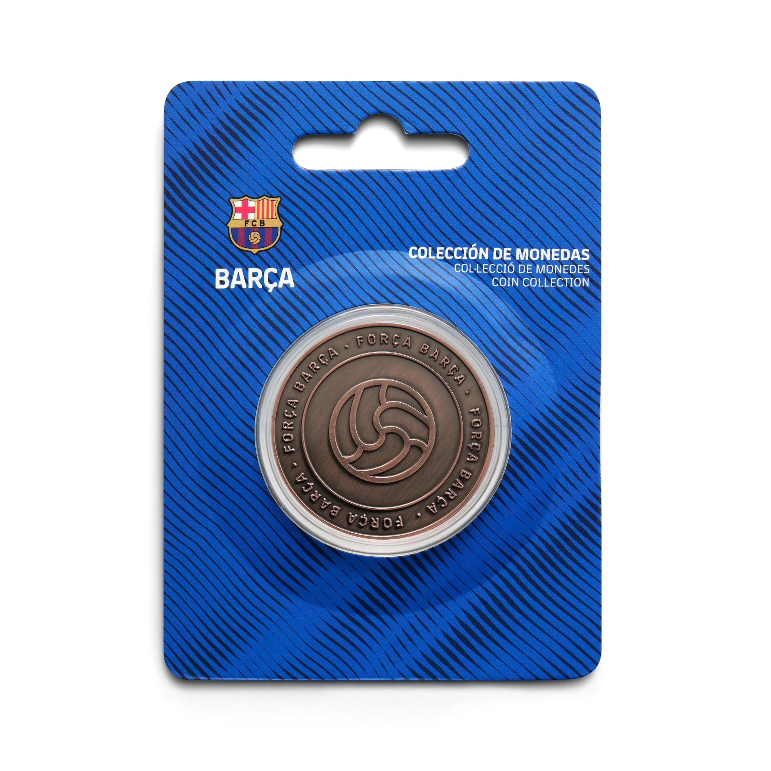 MOCIWORLD - Oggetto da Collezione Ufficiale del FC Barcelona, Edizione Speciale del Tifoso, Stemma inciso in Rilievo, Palloncino di Bronzo, iscrizione Força Barça, Licenza Ufficiale