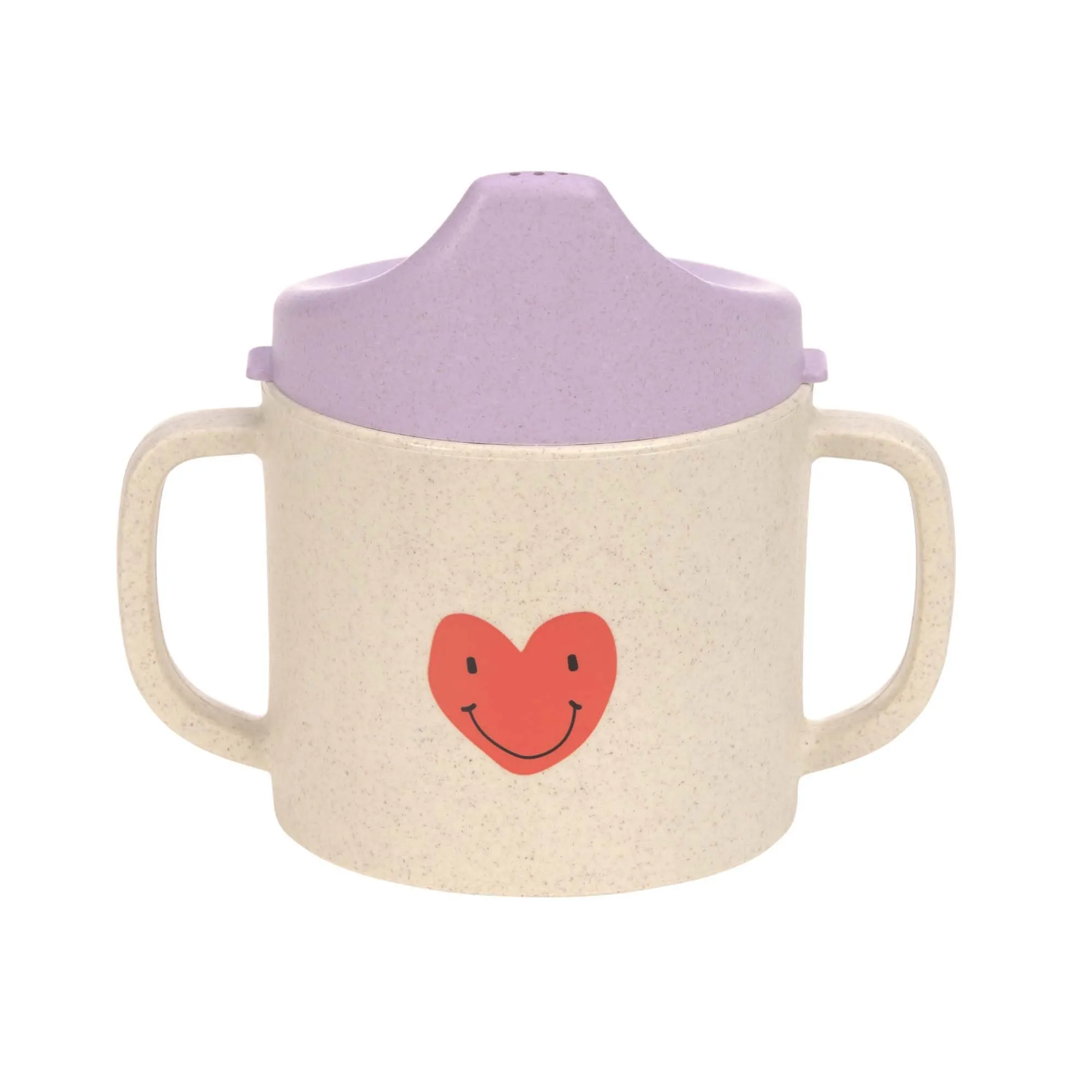 LÄSSIG Tazza per bambini con manico e coperchio rimovibile 150 ml/Sippy Cup PP/Cellulose Happy Rascals Smile