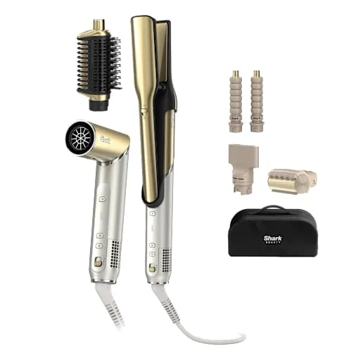 Styler e Asciugacapelli Shark Glam per capelli lisci (5 accessori) in Oro
