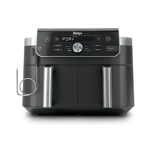 Friggitrice ad aria Ninja DualZone XL da 9,5 L con termometro in Grigio piombo
