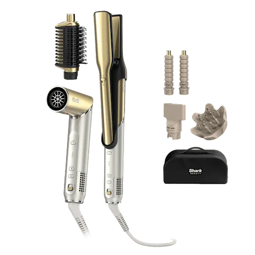Styler e Asciugacapelli Shark Glam per capelli ricci (5 accessori) in Oro