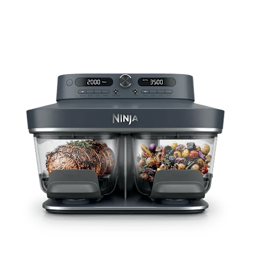 Friggitrice ad aria in vetro Ninja CRISPi DualZone in Blu Cyber