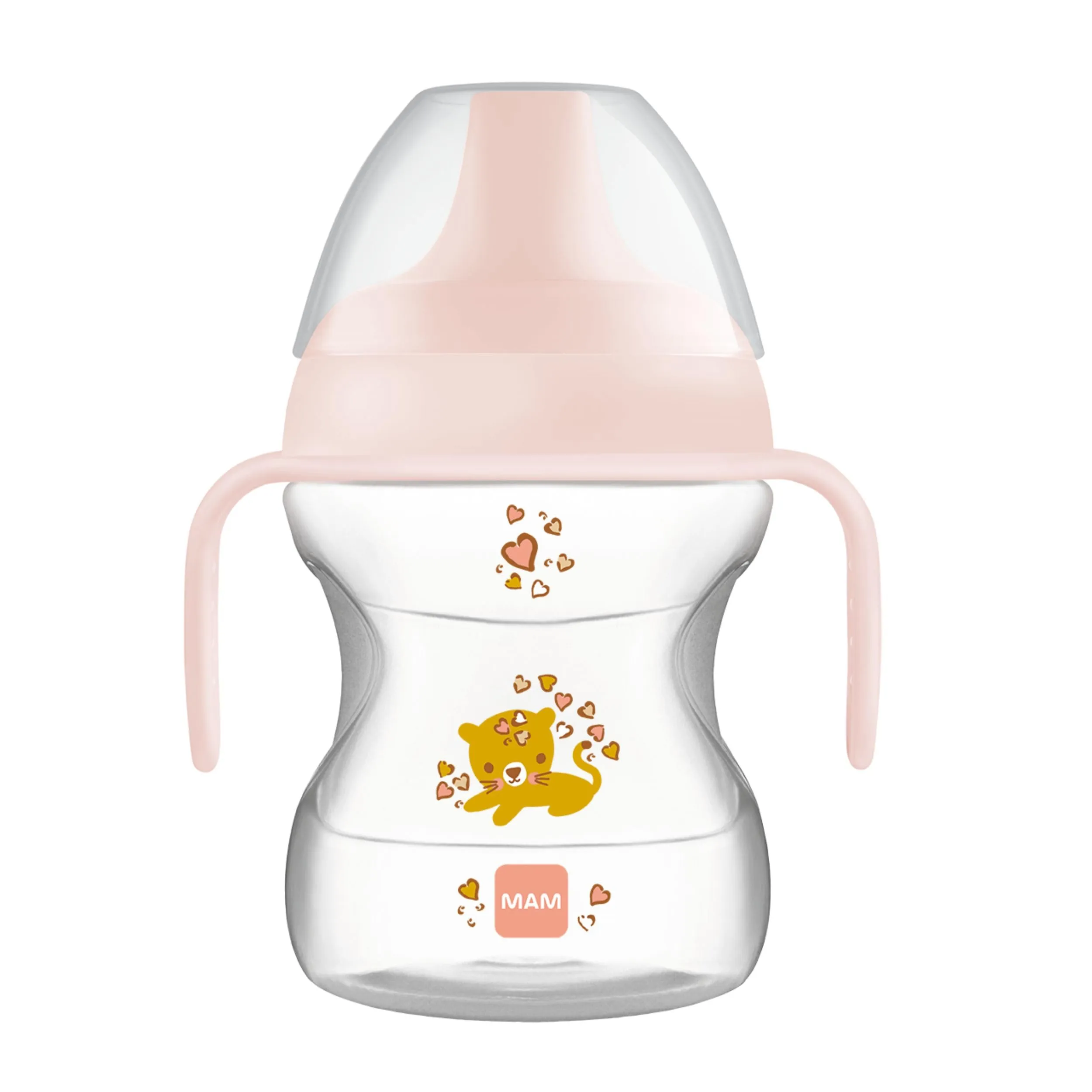 MAM Learn to Drink Cup 190 ml, Tazza bambini 6+ mesi, Rosa