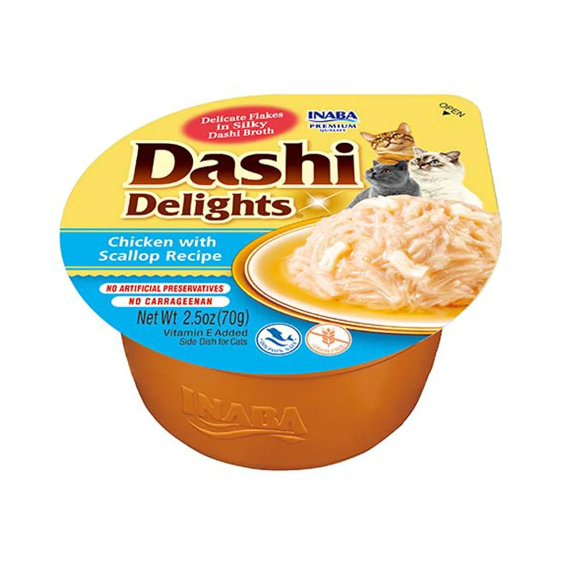 INABA Dashi Delights, Brodo per Gatti con Pollo e Capesante, 70g
