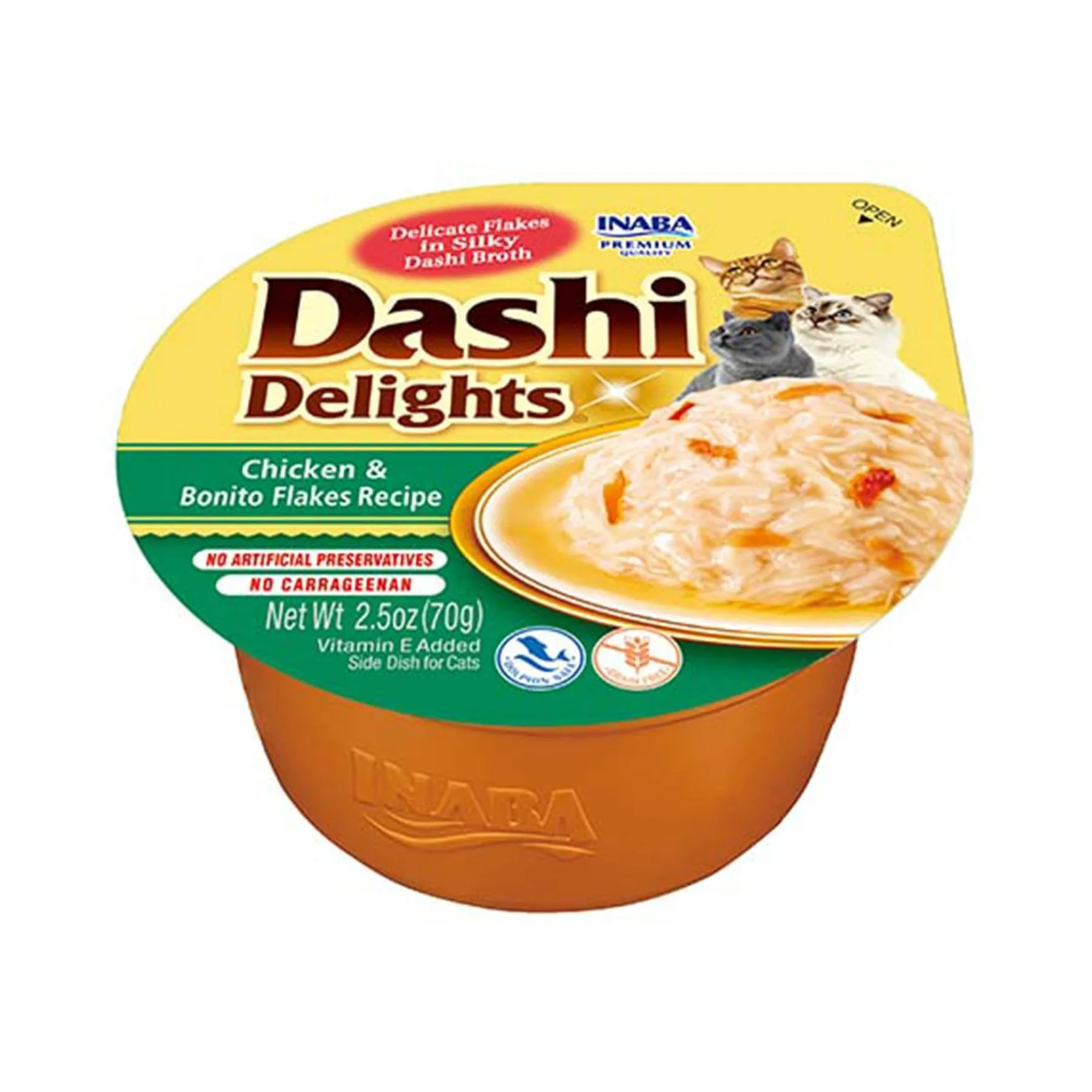 INABA Dashi Delights, Brodo per Gatti con Pollo e Fiocchi di Bonito, 70g