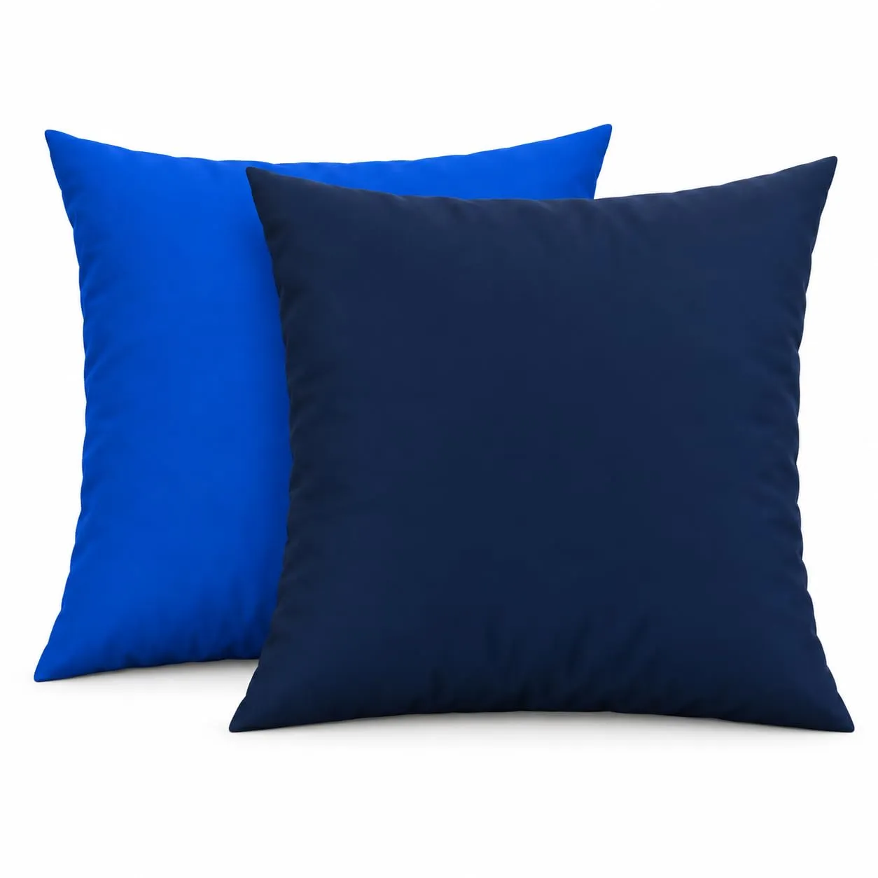 PETTI Artigiani Italiani - Coppia di Federe Cuscino 35x35 cm in Microfibra, Cuscini Arredo Camera da Letto, Divano, Set 2 Fodere Copricuscino, Federa Double Face Blu Elettrico Notte