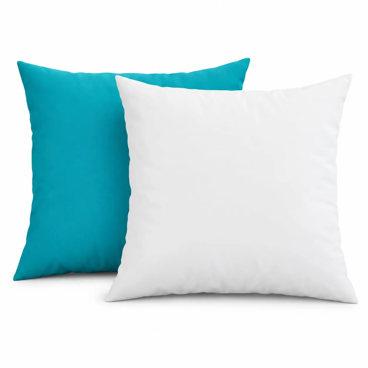 PETTI Artigiani Italiani - Coppia di Federe Cuscino 45x45 cm in Microfibra, Cuscini Arredo Camera da Letto, Divano, Set 2 Fodere Copricuscino, Federa Double Face Tiffany Bianco