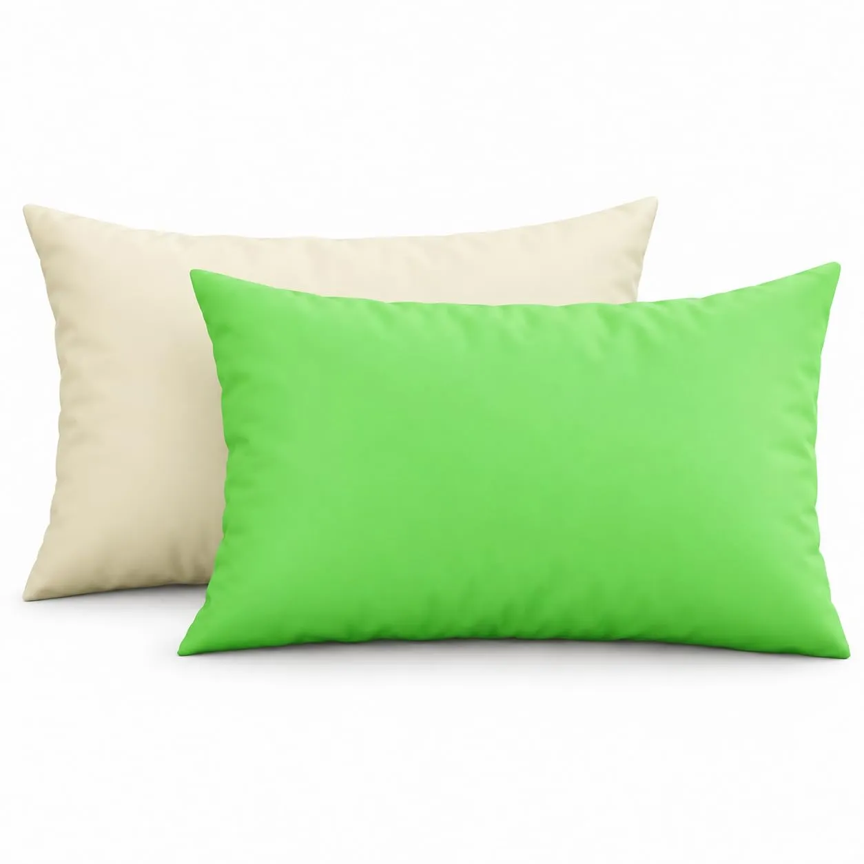 PETTI Artigiani Italiani - Coppia di Federe Cuscino 50x30 cm in Microfibra, Cuscini Arredo Camera da Letto, Divano, Set 2 Fodere Copricuscino, Federa Double Face Verde Mela Panna
