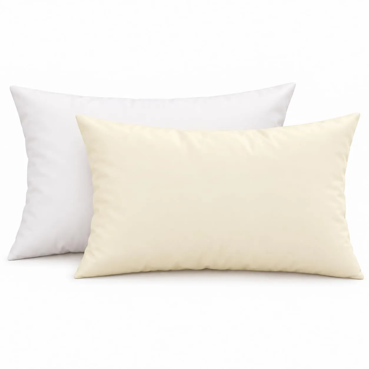 PETTI Artigiani Italiani - Coppia di Federe Cuscino 50x30 cm in Microfibra, Cuscini Arredo Camera da Letto, Divano, Set 2 Fodere Copricuscino, Federa Double Face Bianco Panna