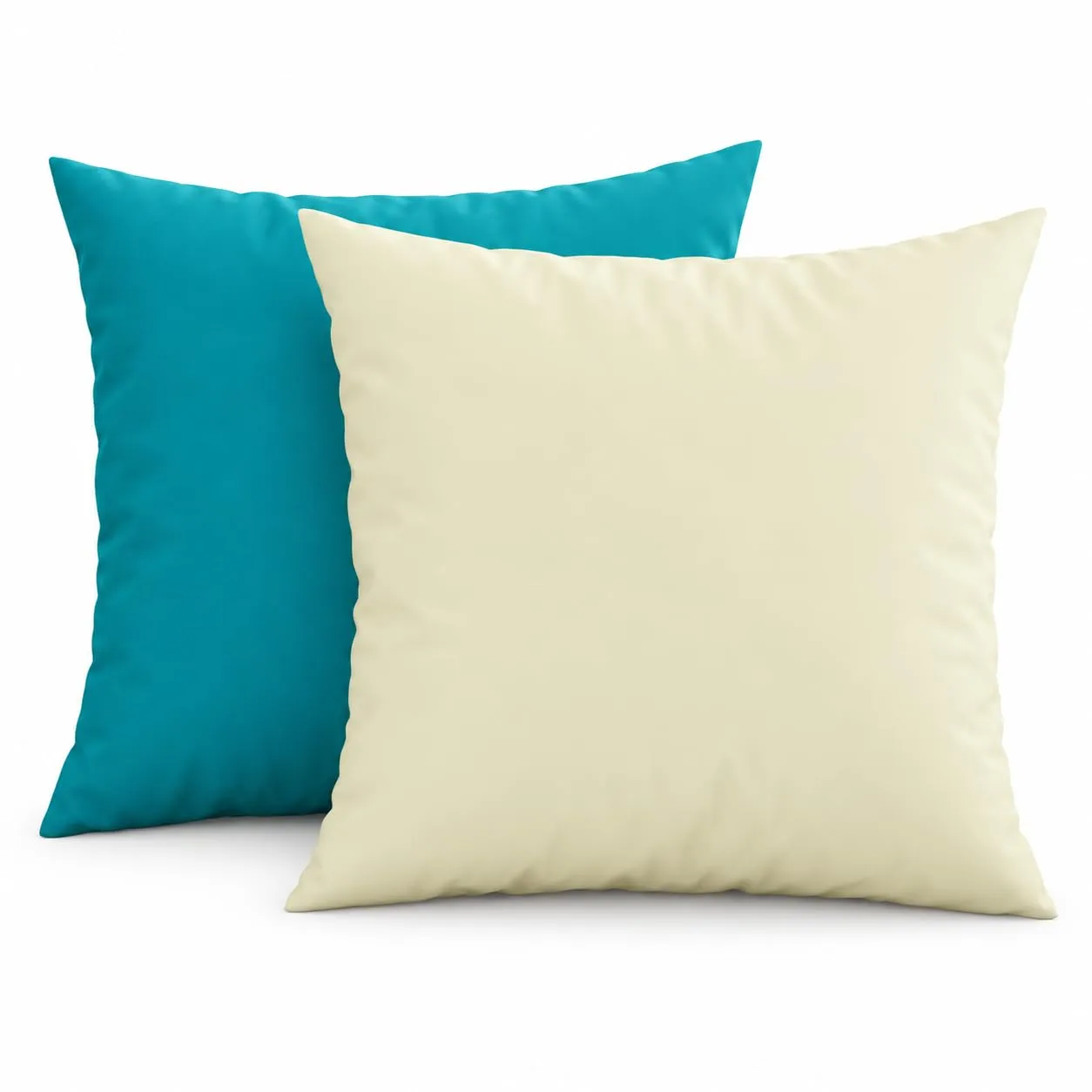 PETTI Artigiani Italiani - Coppia di Federe Cuscino 80x80 cm in Microfibra, Cuscini Arredo Camera da Letto, Divano, Set 2 Fodere Copricuscino, Federa Double Face Tiffany Panna