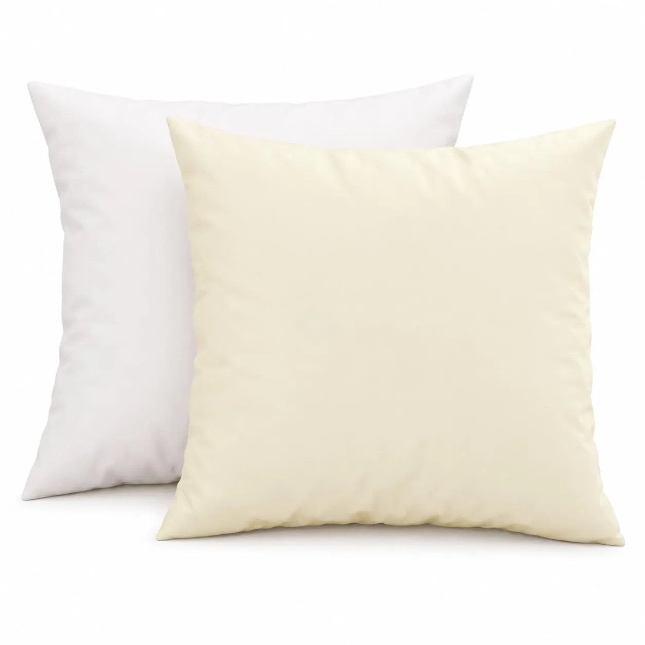 PETTI Artigiani Italiani - Coppia di Federe Cuscino 80x80 cm in Microfibra, Cuscini Arredo Camera da Letto, Divano, Set 2 Fodere Copricuscino, Federa Double Face Bianco Panna