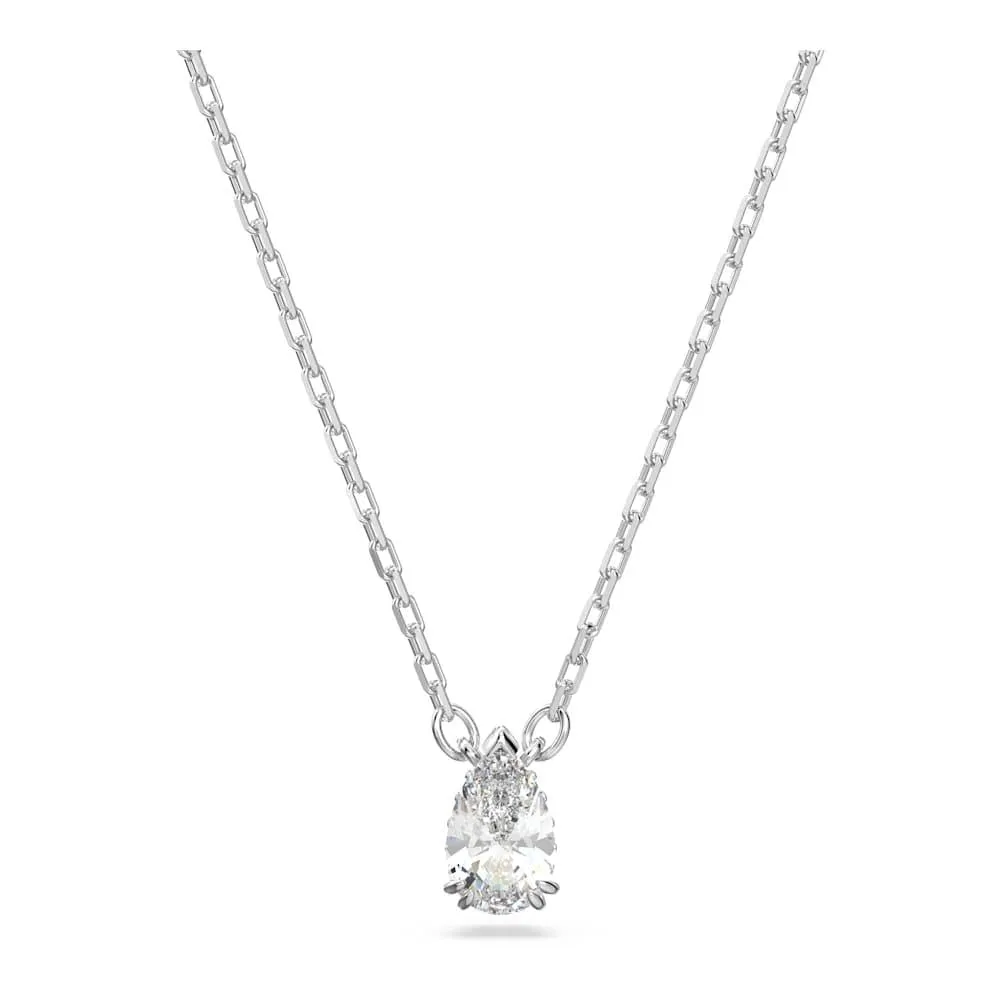 Swarovski Pendente Millenia, Taglio Pear, Bianco, Placcato rodio