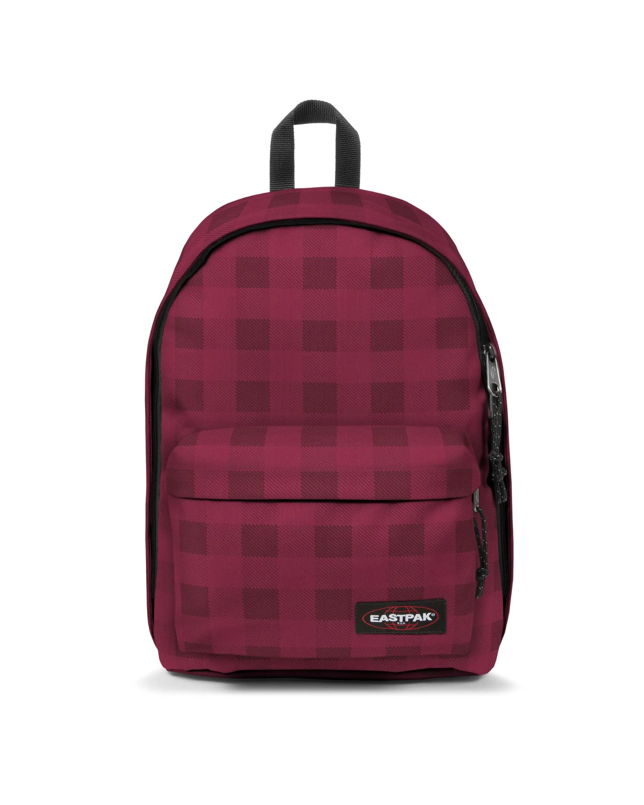 Eastpak Out of Office Zaino 27L (44 x 29,5 x 22 cm), scomparto laptop 13–15”, zaino scuola e lavoro resistente e idrorepellente con spallacci imbottiti - CHECKER BURGUNDY