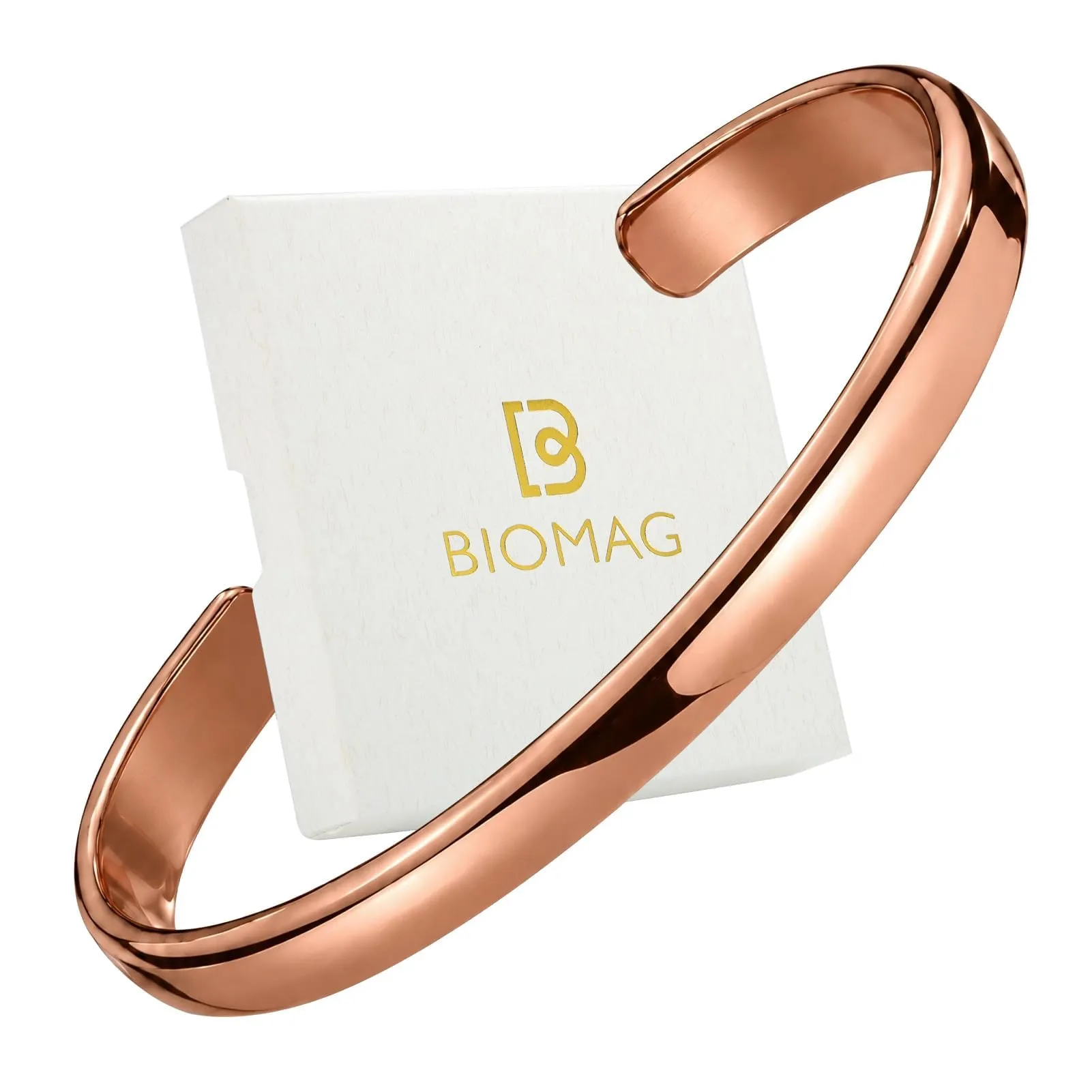 BioMag Bracciale in rame da donna massiccio 99,99% regolabile con finitura liscia, Taille unique, Rame, Nessuna pietra preziosa