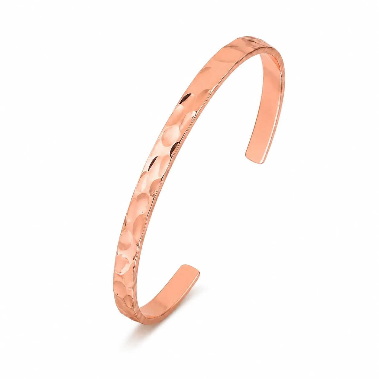 BioMag Bracciale in rame da donna massiccio 99,99% regolabile con finitura liscia, Taille unique, Rame, Nessuna pietra preziosa