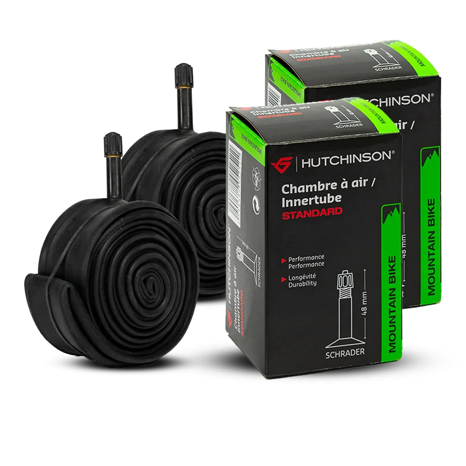 HUTCHINSON - Camera d'aria - MTB - Standard - Resistenza e antiforatura - Valvola Schräder - Spessore 0,9 mm - 40 MM - 26 x 1,70-2,35 - Set Di 2