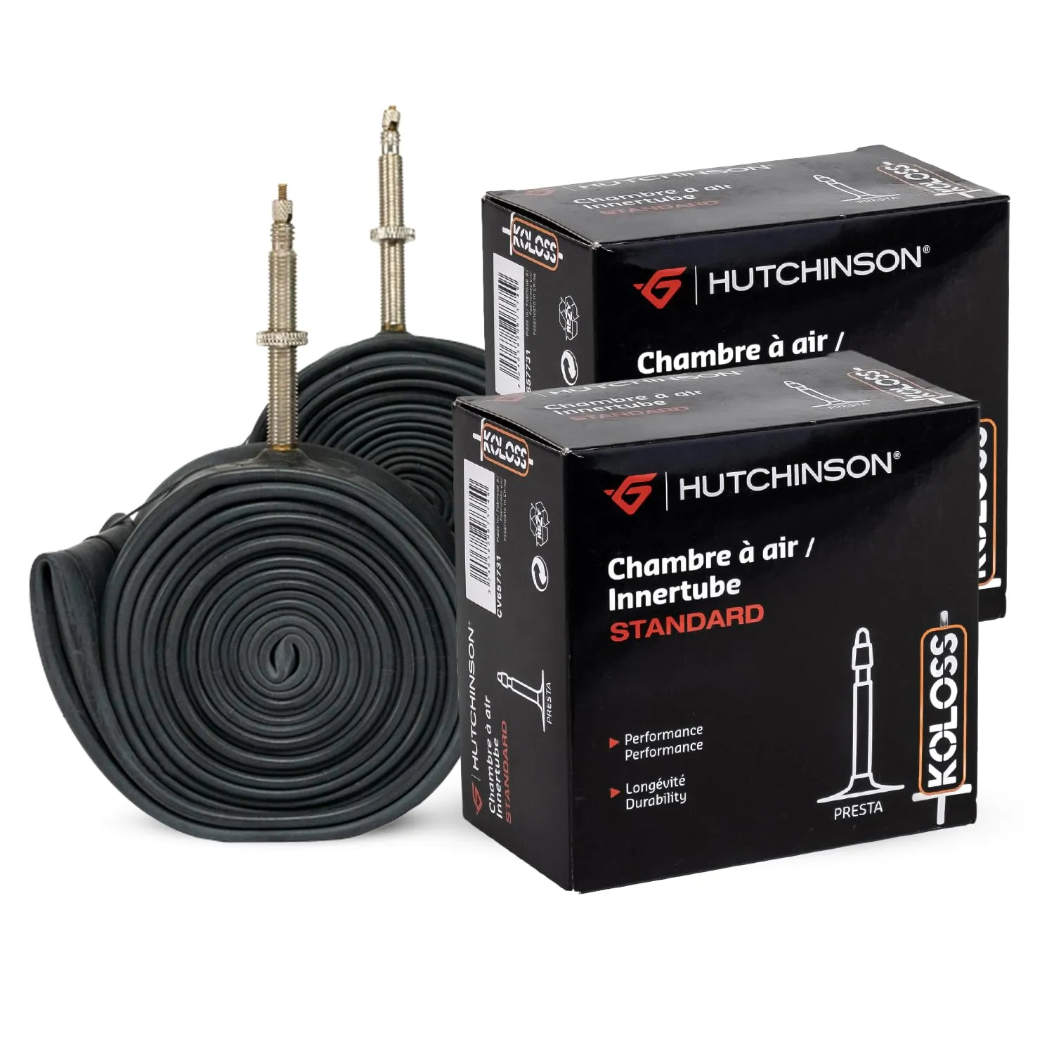 Hutchinson - Set di 2 camere d'aria MTB - 29 x 2,30/2,85 - Valvola Presta, Nero