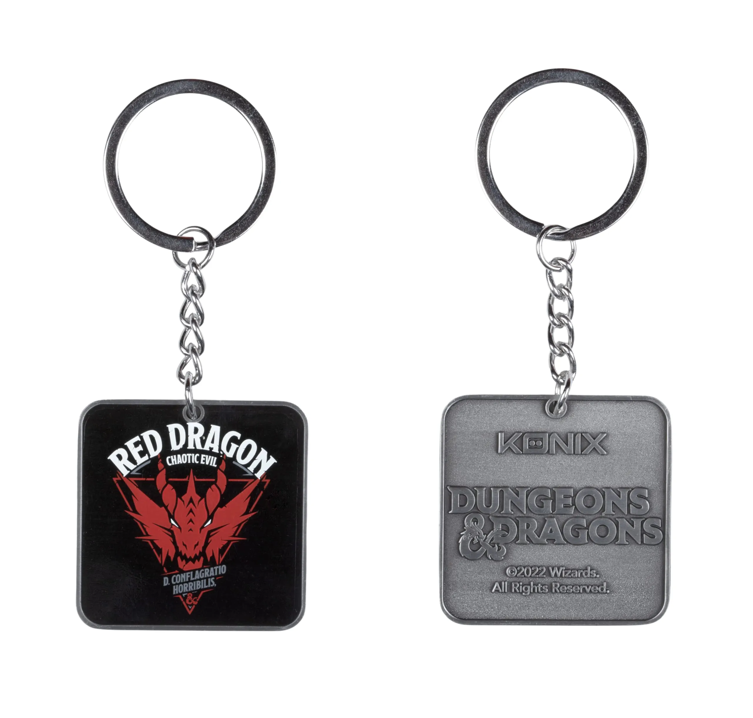 Konix Dungeons & Dragons Portachiavi - Design drago rosso - Nero