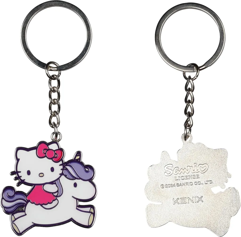 Konix Hello Kitty Portachiavi 4 x 4 cm - Metallo - Design unicorno