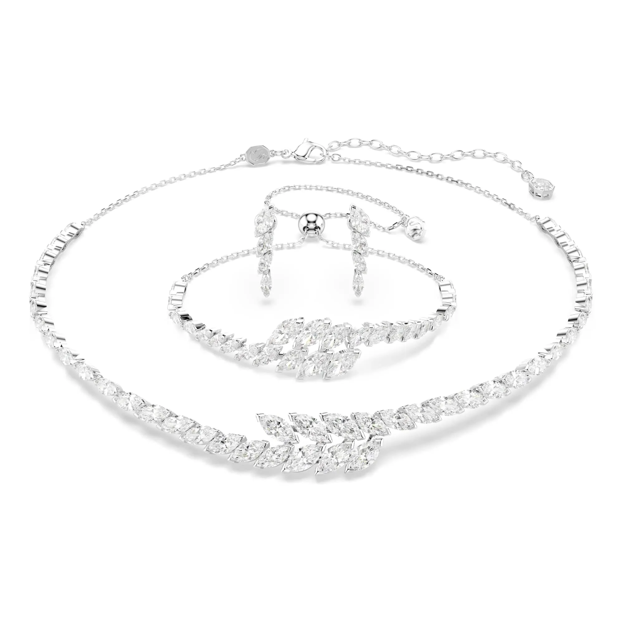 Swarovski Set Mesmera, Set (3), Taglio Marquise, Bianco, Placcato rodio