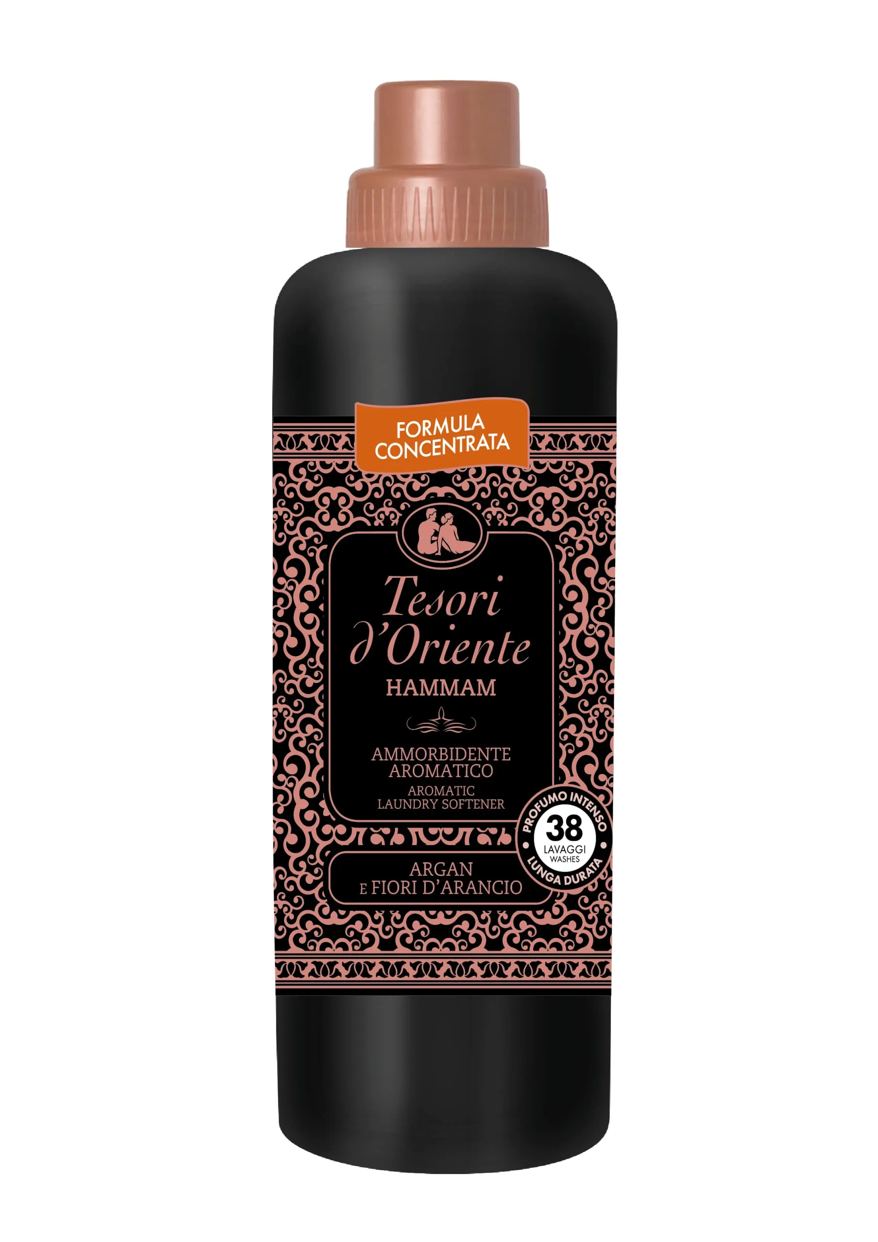 Tesori d'Oriente - Ammorbidente Lavatrice Concentrato Hammam, dalle Note di Gelsomino e Fiori d'Arancio, Fino a 38 Lavaggi, con Preziose Microcapsule Per Capi Morbidi e Profumati, 760 ml
