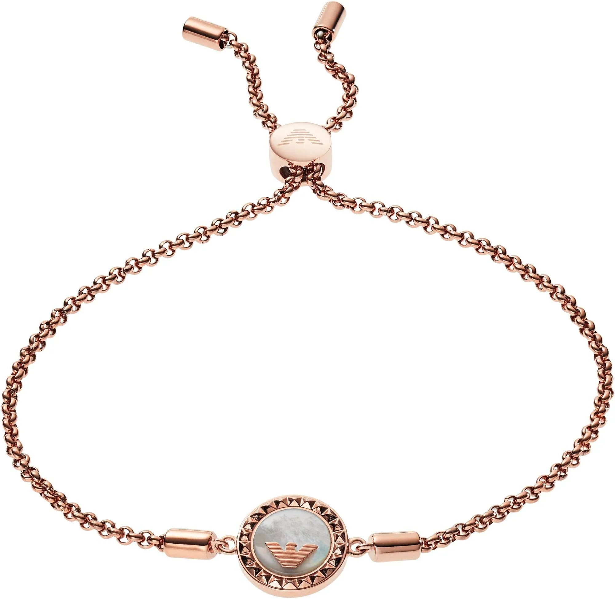 Emporio Armani Bracciale Da Donna, Lunghezza: 165-235mm / Dimensioni: 12X12X3mm Bracciale In Acciaio Inossidabile Oro Rosa, EGS2568221