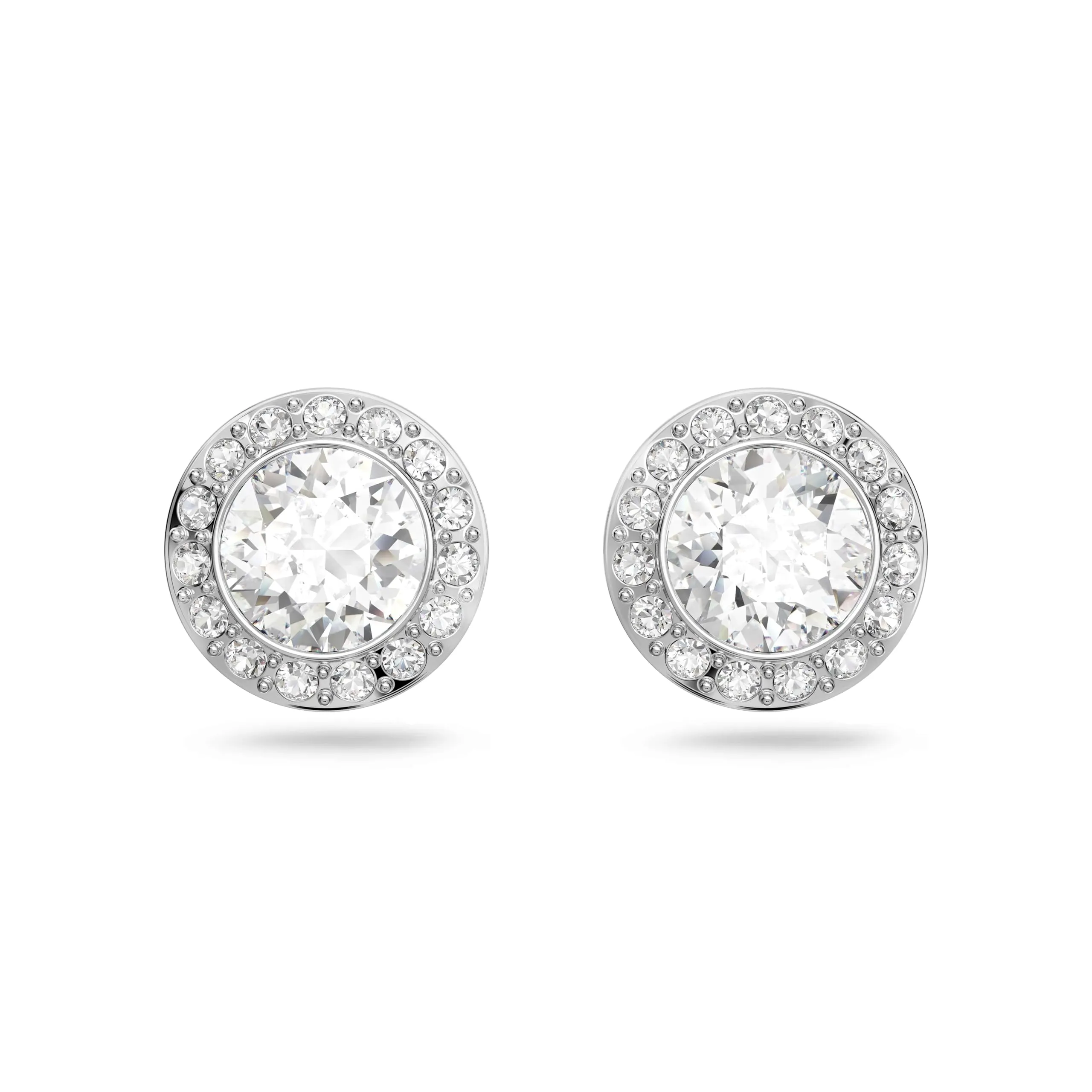 Swarovski Orecchini a lobo Angelic, Taglio Round, Bianchi, Placcato rodio