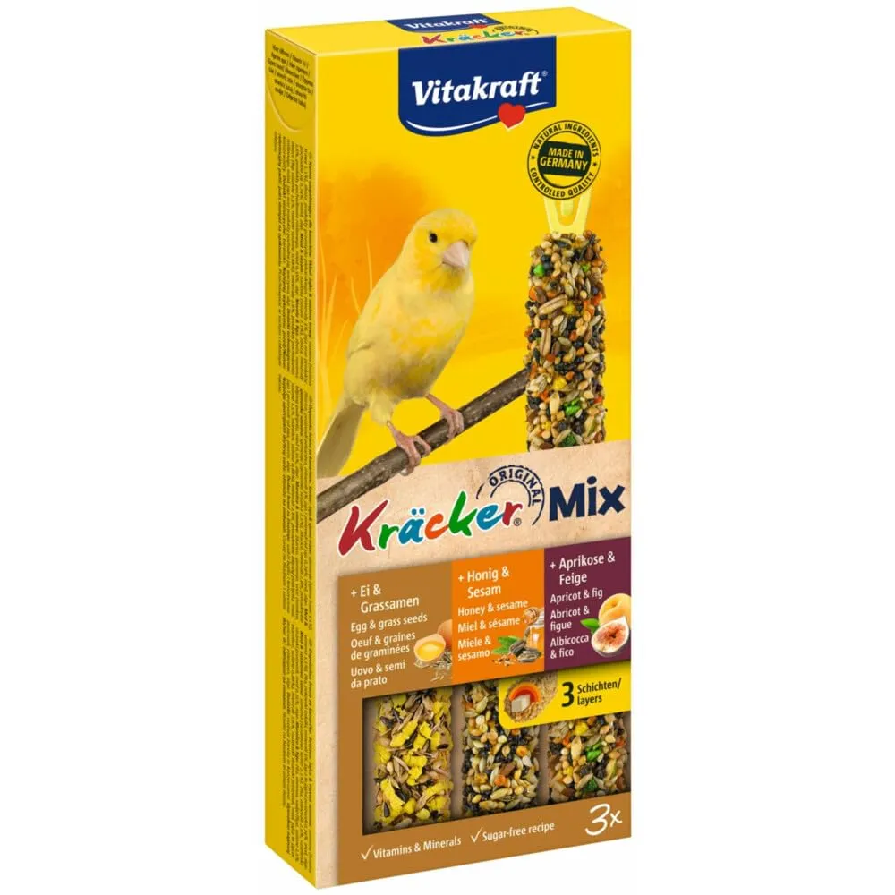 Vitakraft Kräcker, canarini, uovo, semi d'erba, cura becco (1 x 80 g)