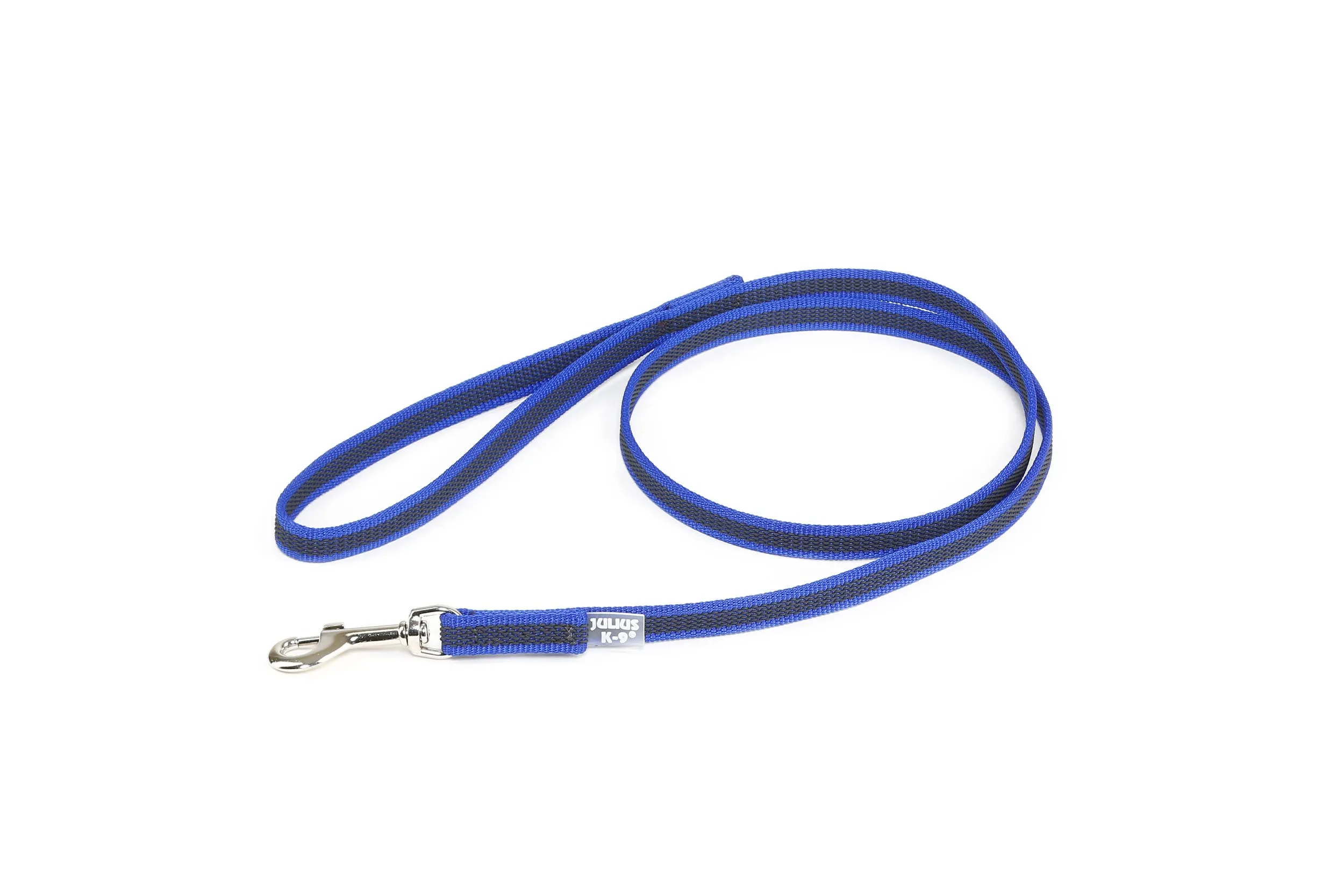 Julius-K9 Color & Gray Super Presa Guinzaglio Con Manico, 14 mm x 1.2 m, Blu