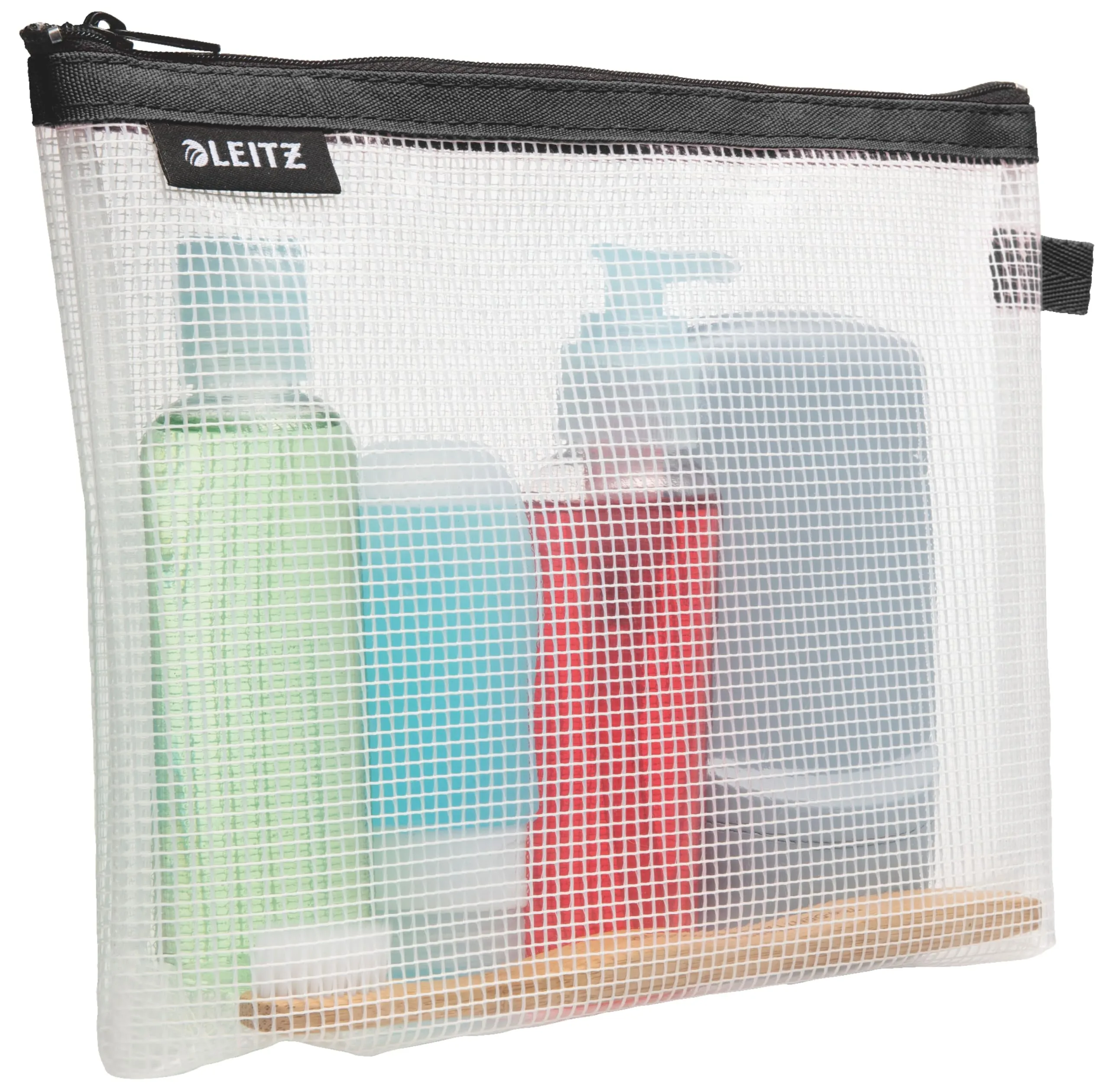 Leitz WOW Busta da Viaggio per Cosmetici, Resistente all'Acqua, Adatta come Borsa per il Bagno, Indicata per i Viaggi, 24 x 17 x 3 cm, Nero , 40140095