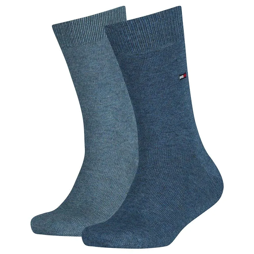 Tommy Hilfiger Classic, Calzini Unisex - Bambini e ragazzi, Navy 334, 31-34 (Pacco da 2)